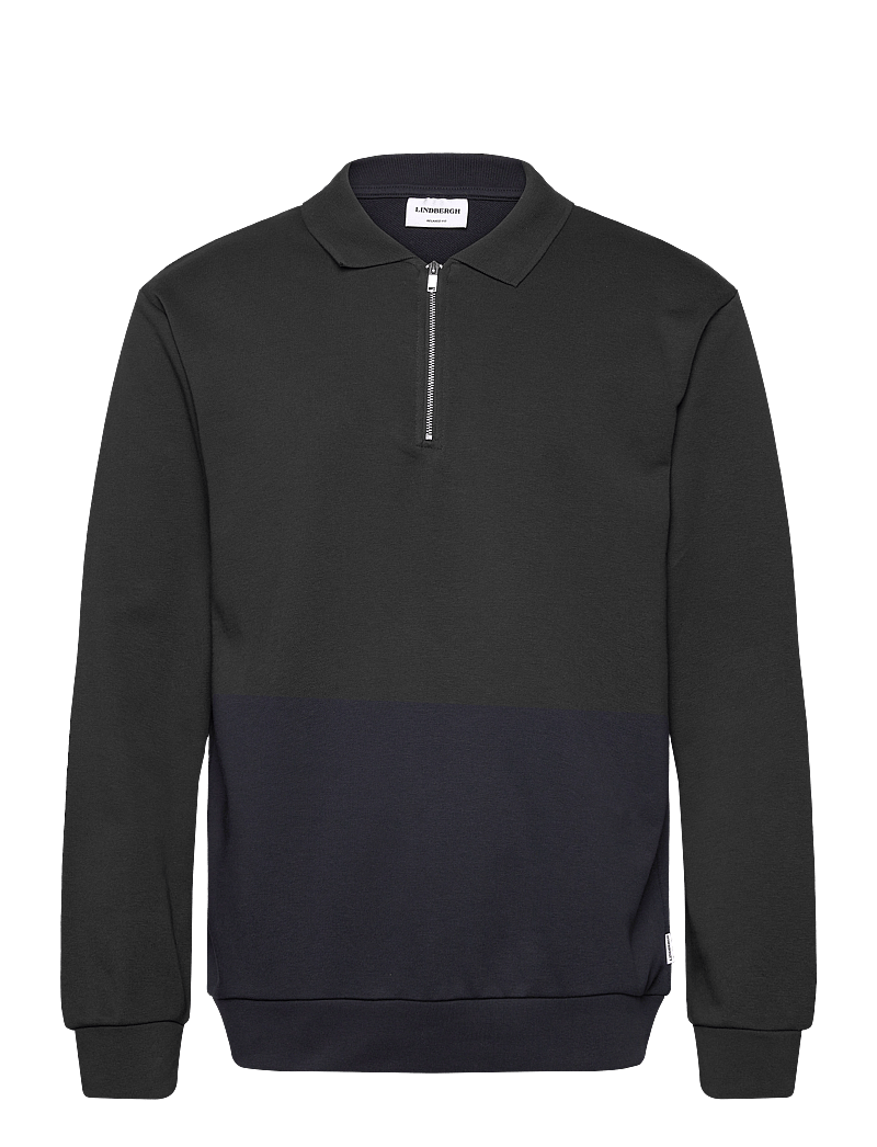 Lindbergh - Jersey pique w zip L/S - kollektioner - navy - 1