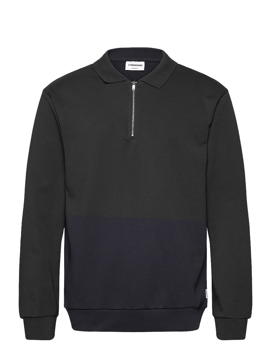 Lindbergh - Jersey pique w zip L/S - urlaubsfavoriten - navy - 1