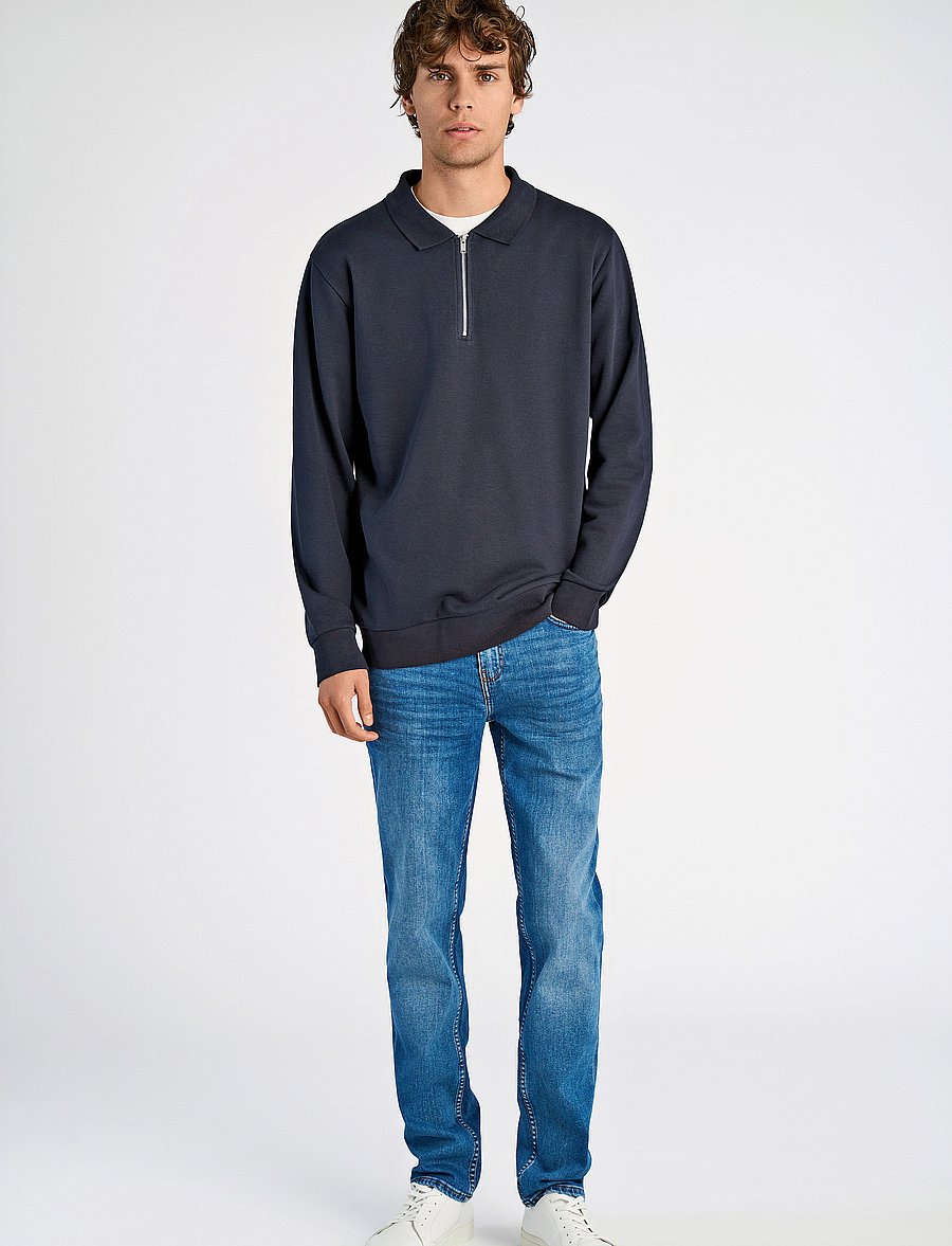 Lindbergh - Jersey pique w zip L/S - urlaubsfavoriten - navy - 4