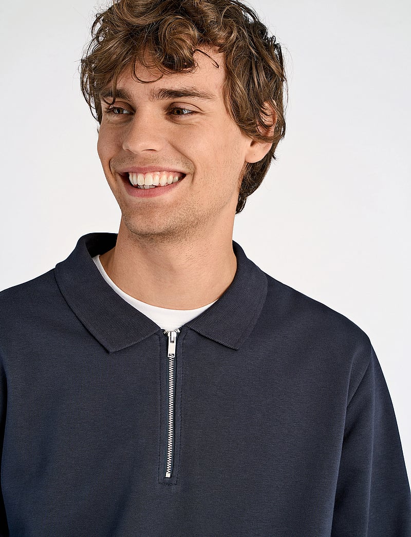 Lindbergh - Jersey pique w zip L/S - kollektioner - navy - 5