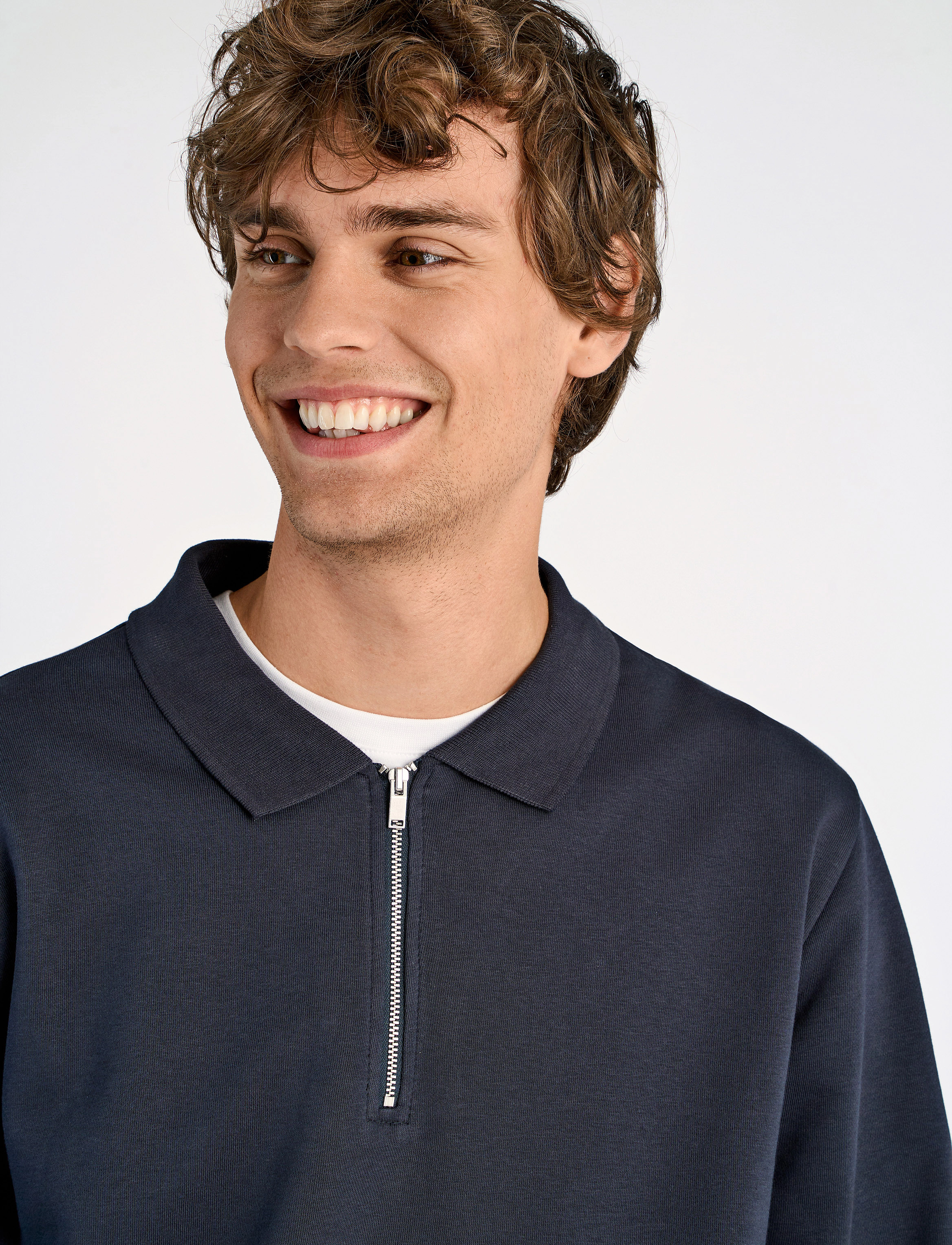 Lindbergh - Jersey pique w zip L/S - collegepaidat - navy - 5