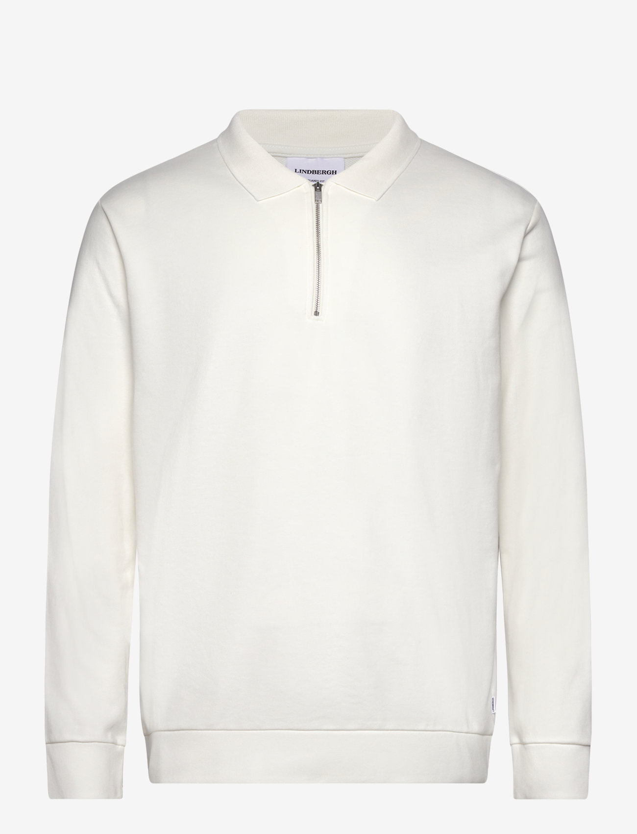 Lindbergh - Jersey pique w zip L/S - collections - off white - 1