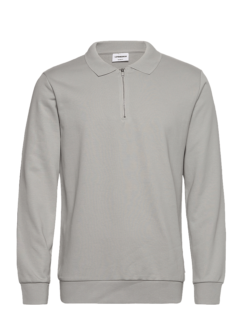 Lindbergh - Jersey pique w zip L/S - urlaubsfavoriten - soft grey - 1
