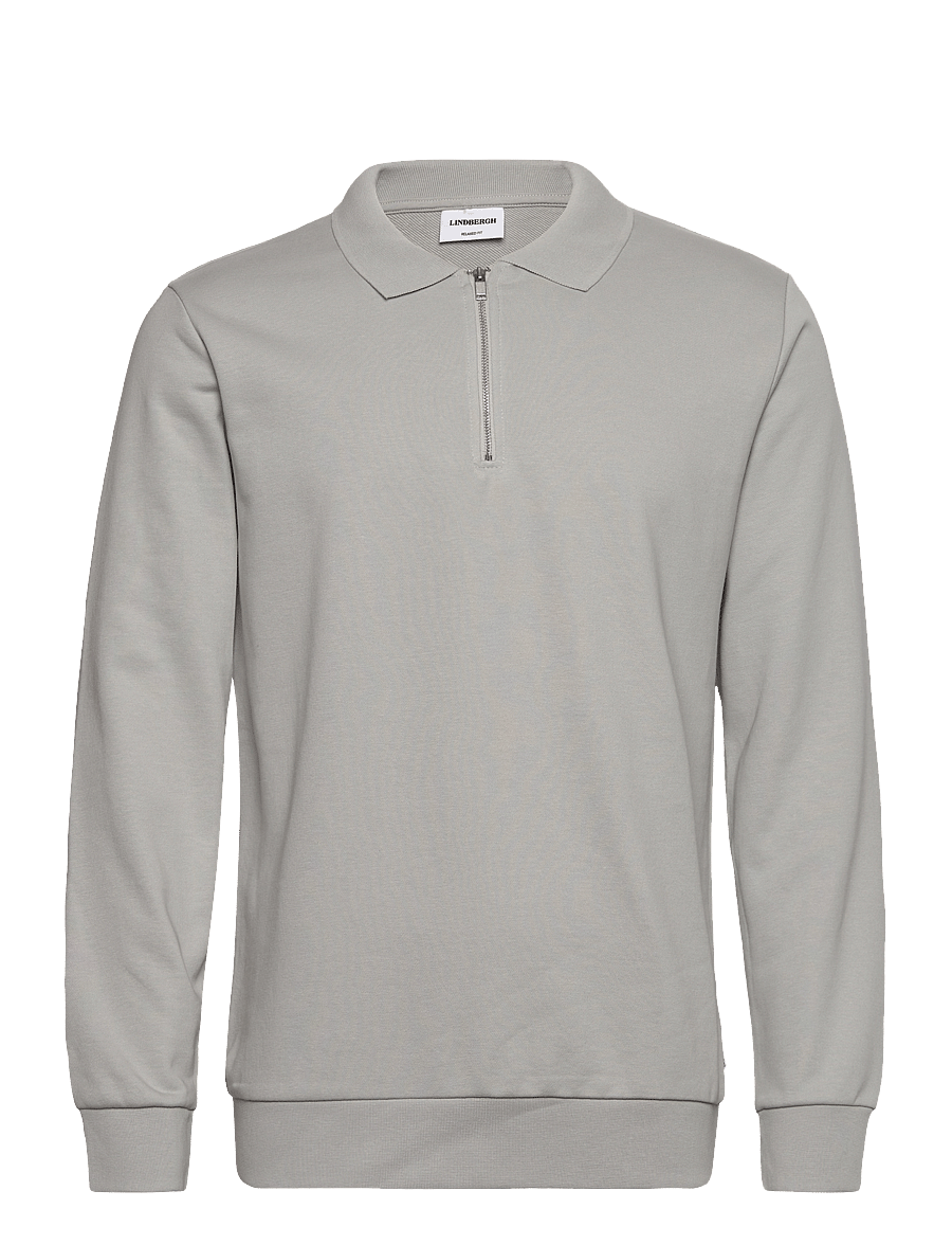 Lindbergh - Jersey pique w zip L/S - urlaubsfavoriten - soft grey - 1
