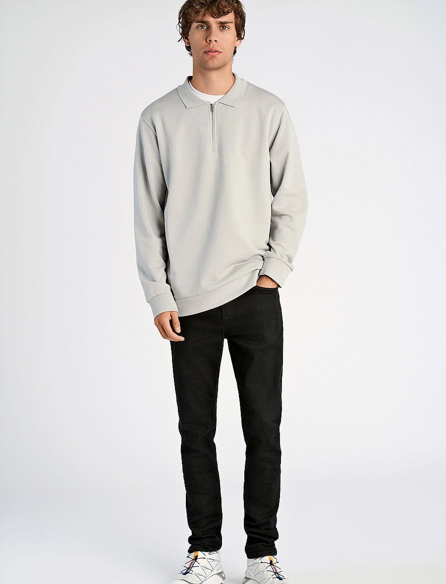 Lindbergh - Jersey pique w zip L/S - urlaubsfavoriten - soft grey - 4