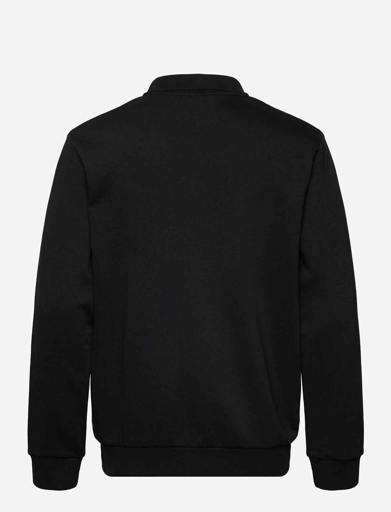 Lindbergh - Jersey split neck w. collar L/ - long-sleeved polos - black - 2