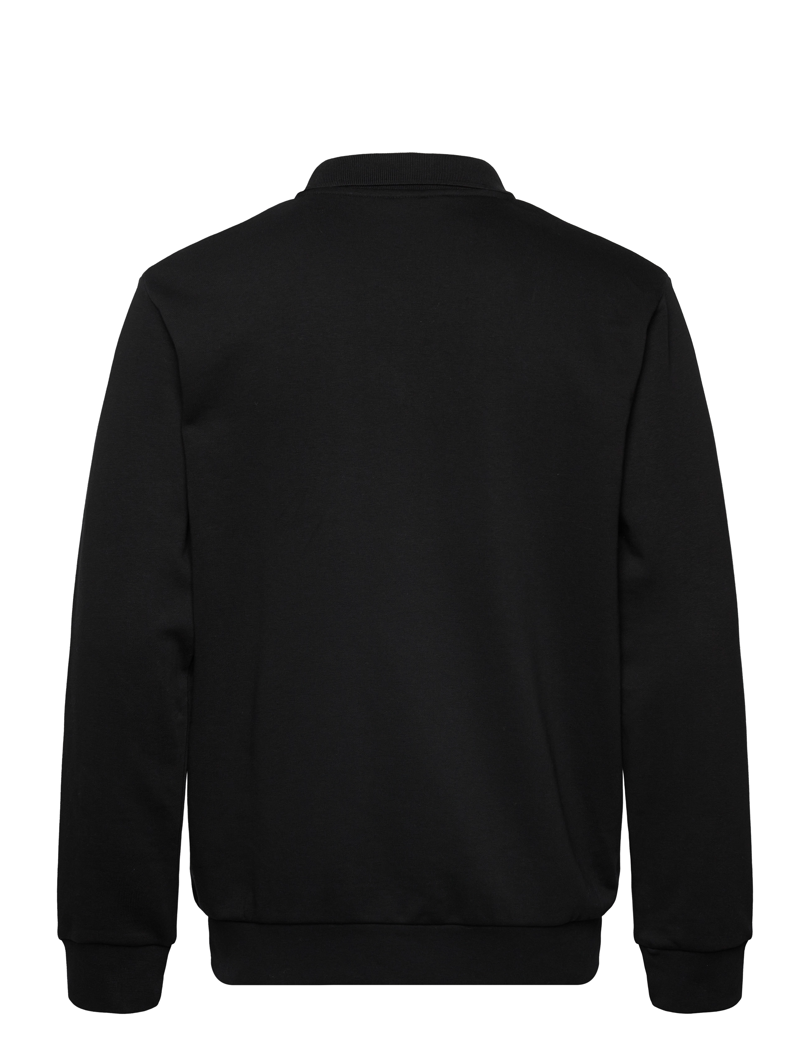 Lindbergh - Jersey split neck w. collar L/ - long-sleeved polos - black - 2