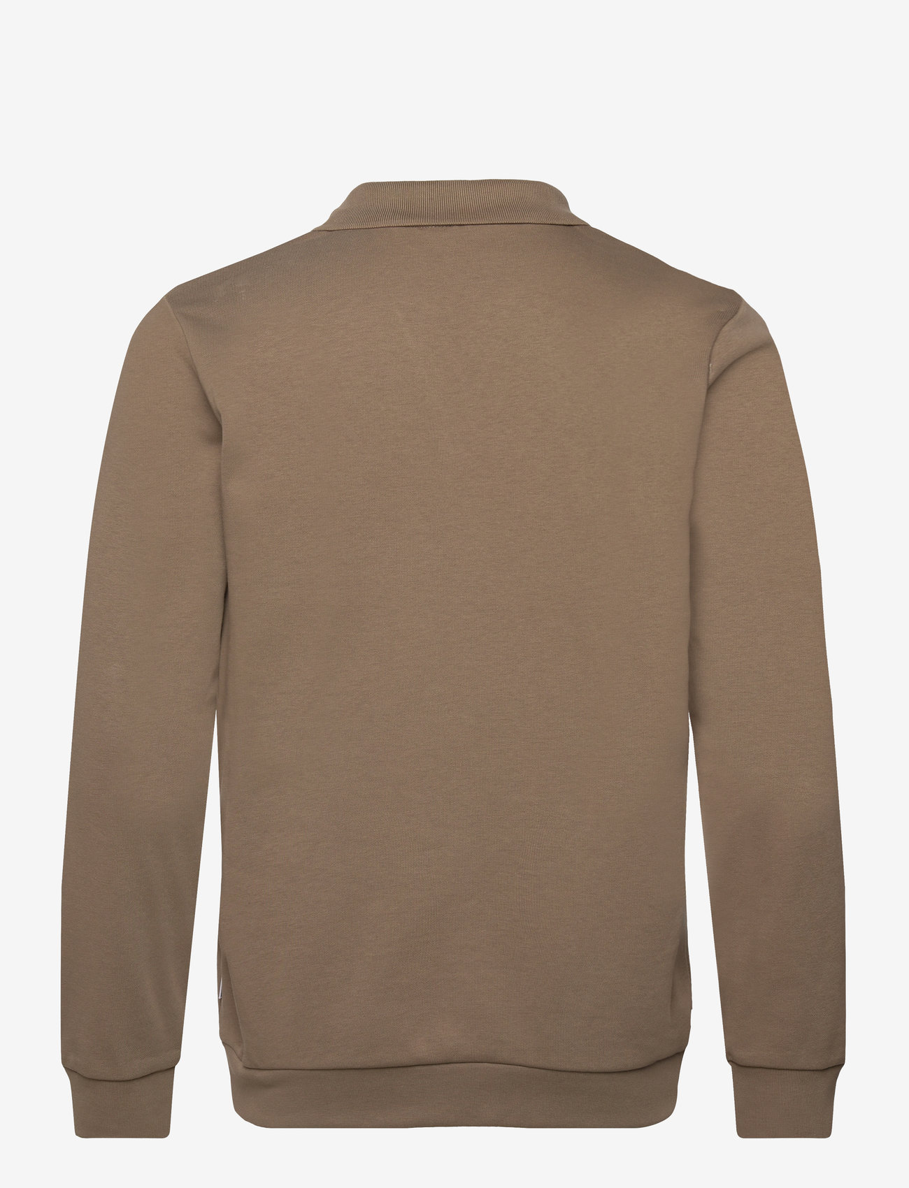 Lindbergh - Jersey split neck w. collar L/ - long-sleeved polos - dk stone - 2