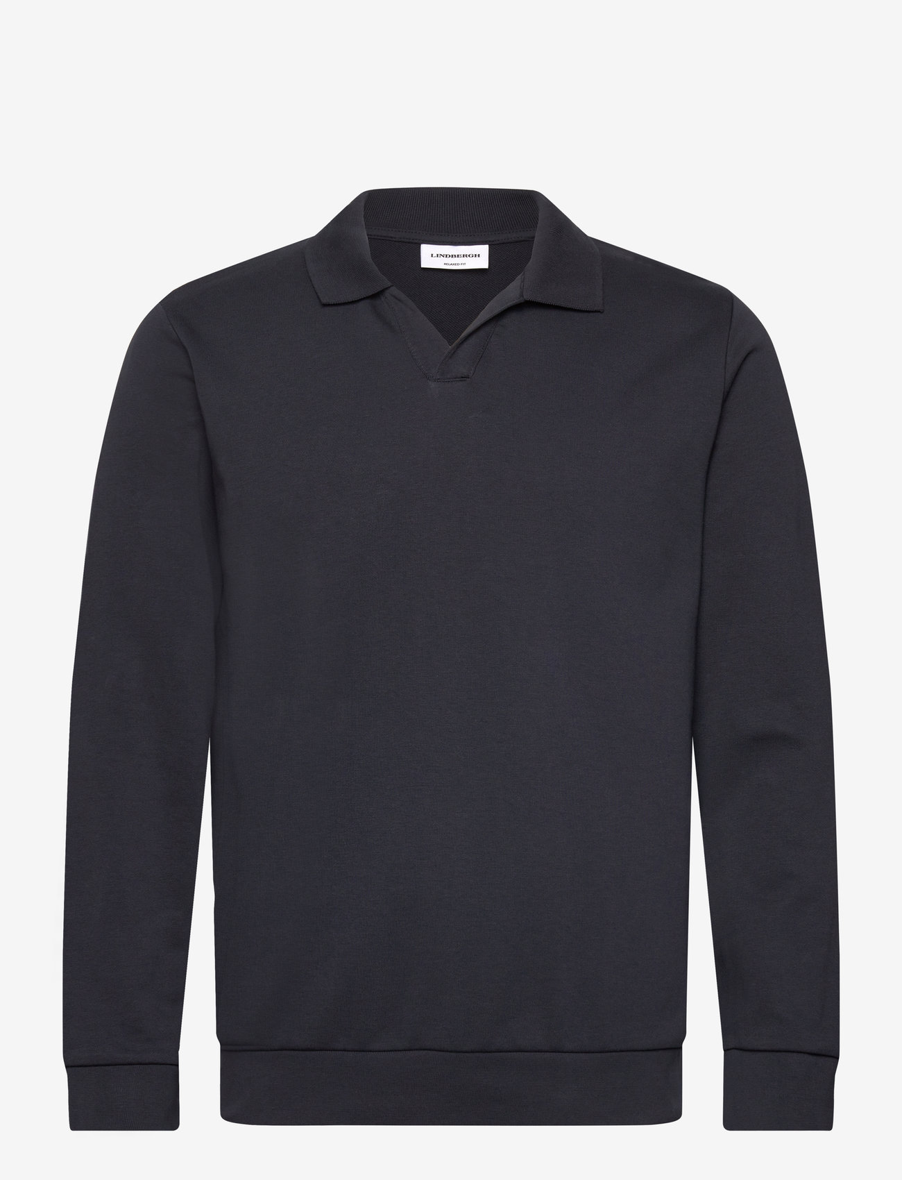 Lindbergh - Jersey split neck w. collar L/ - pikkade varrukatega polod - navy - 1