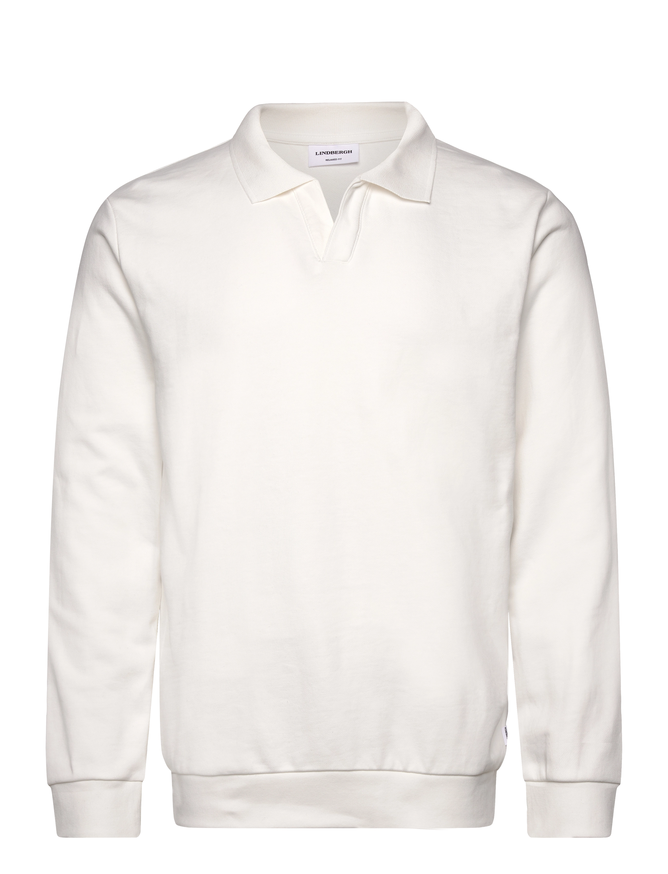 LINDBERGH Jersey Split Neck W. Collar L/ Weiß - XXL - Herren