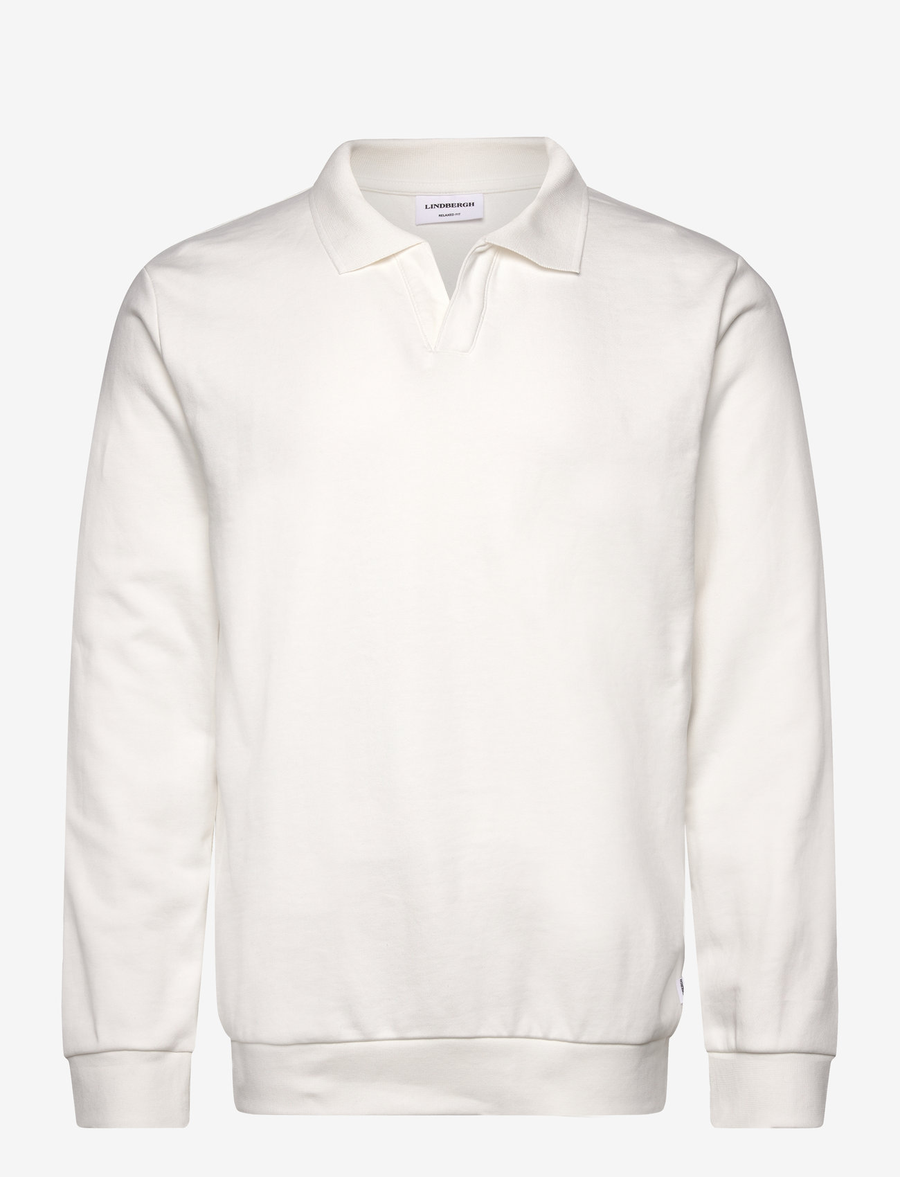 Lindbergh - Jersey split neck w. collar L/ - pikkade varrukatega polod - off white - 1