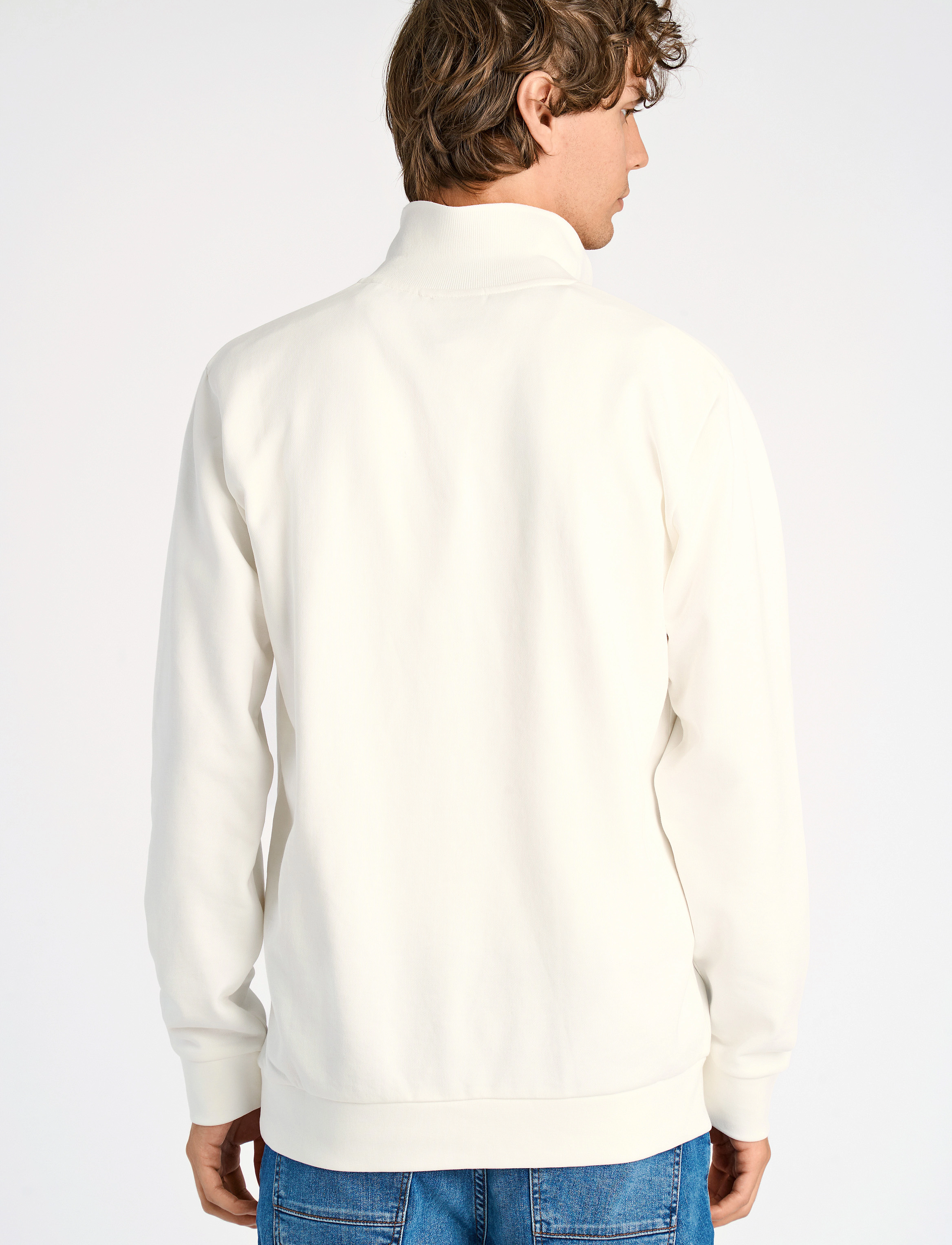 Lindbergh - Jersey split neck w. collar L/ - long-sleeved polos - off white - 3