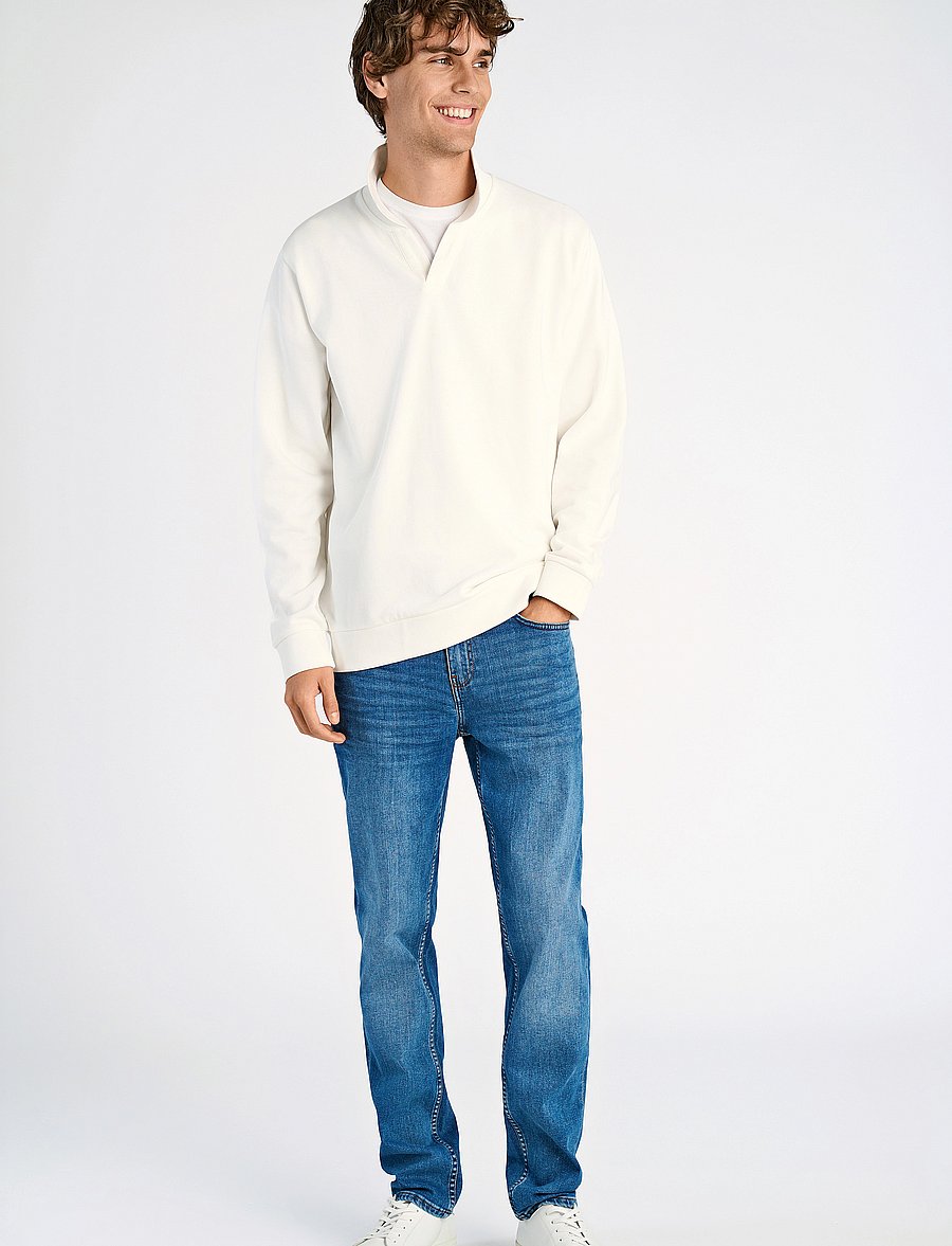 Lindbergh - Jersey split neck w. collar L/ - langärmelig - off white - 4