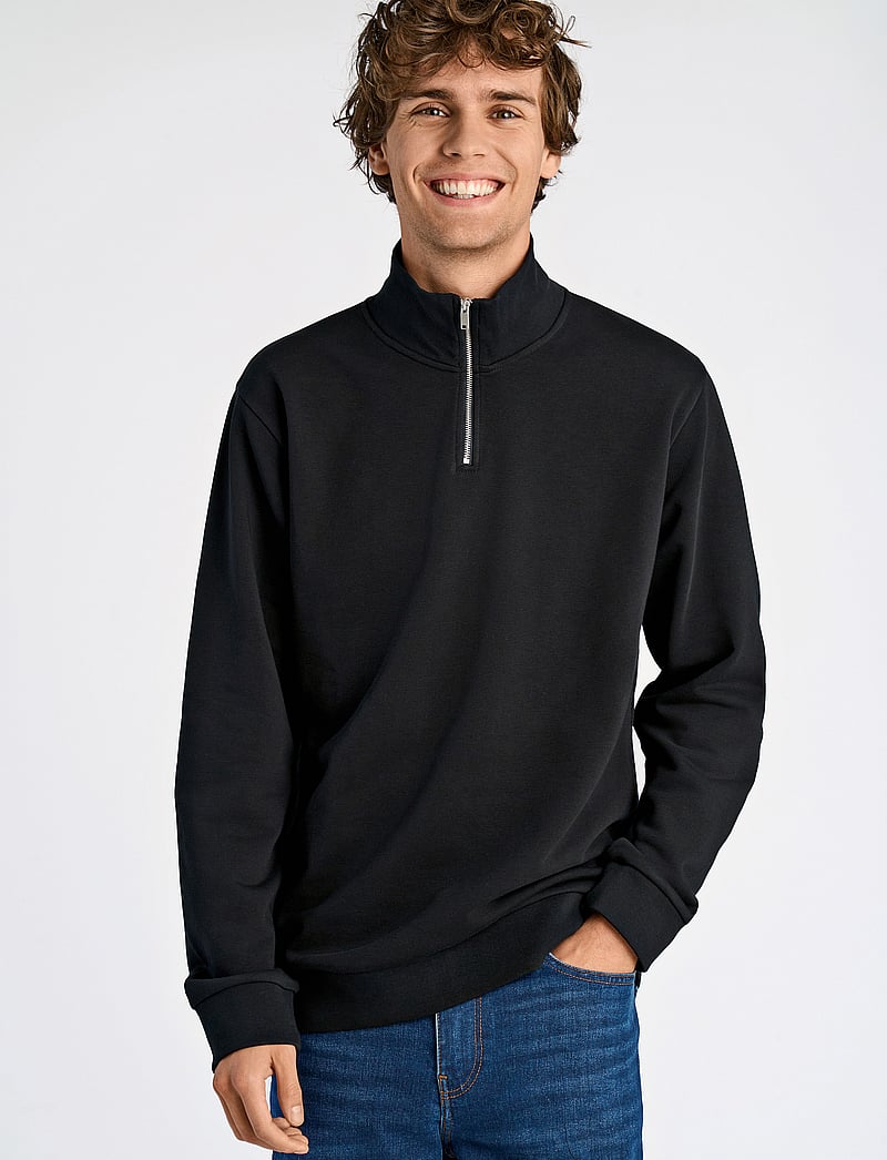 Lindbergh - Jersey half zip sweat - urlaubsfavoriten - black - 0