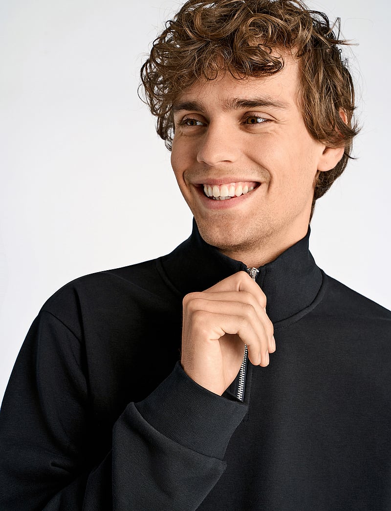 Lindbergh - Jersey half zip sweat - urlaubsfavoriten - black - 5