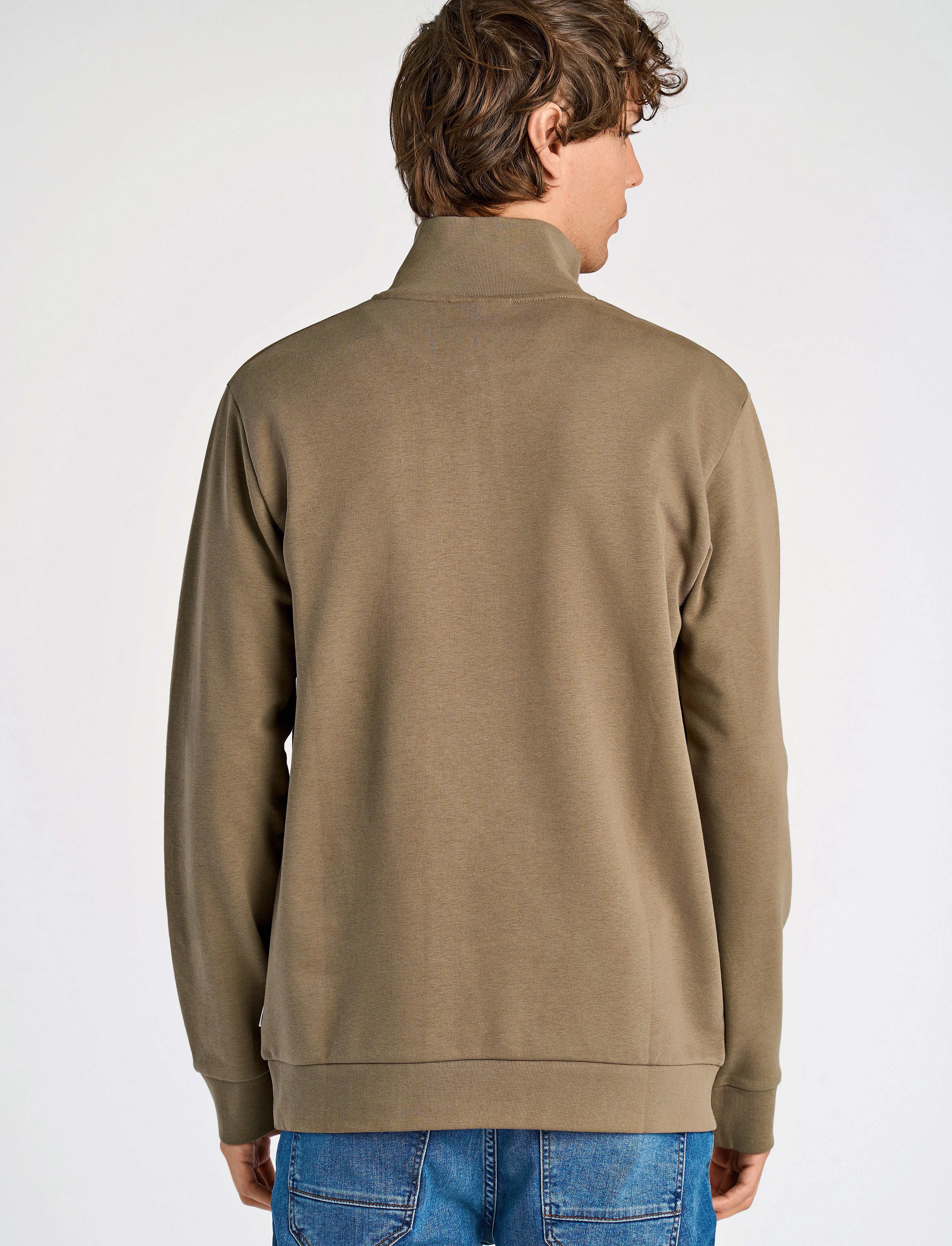 Lindbergh - Jersey half zip sweat - vacation essentials - dk stone - 3