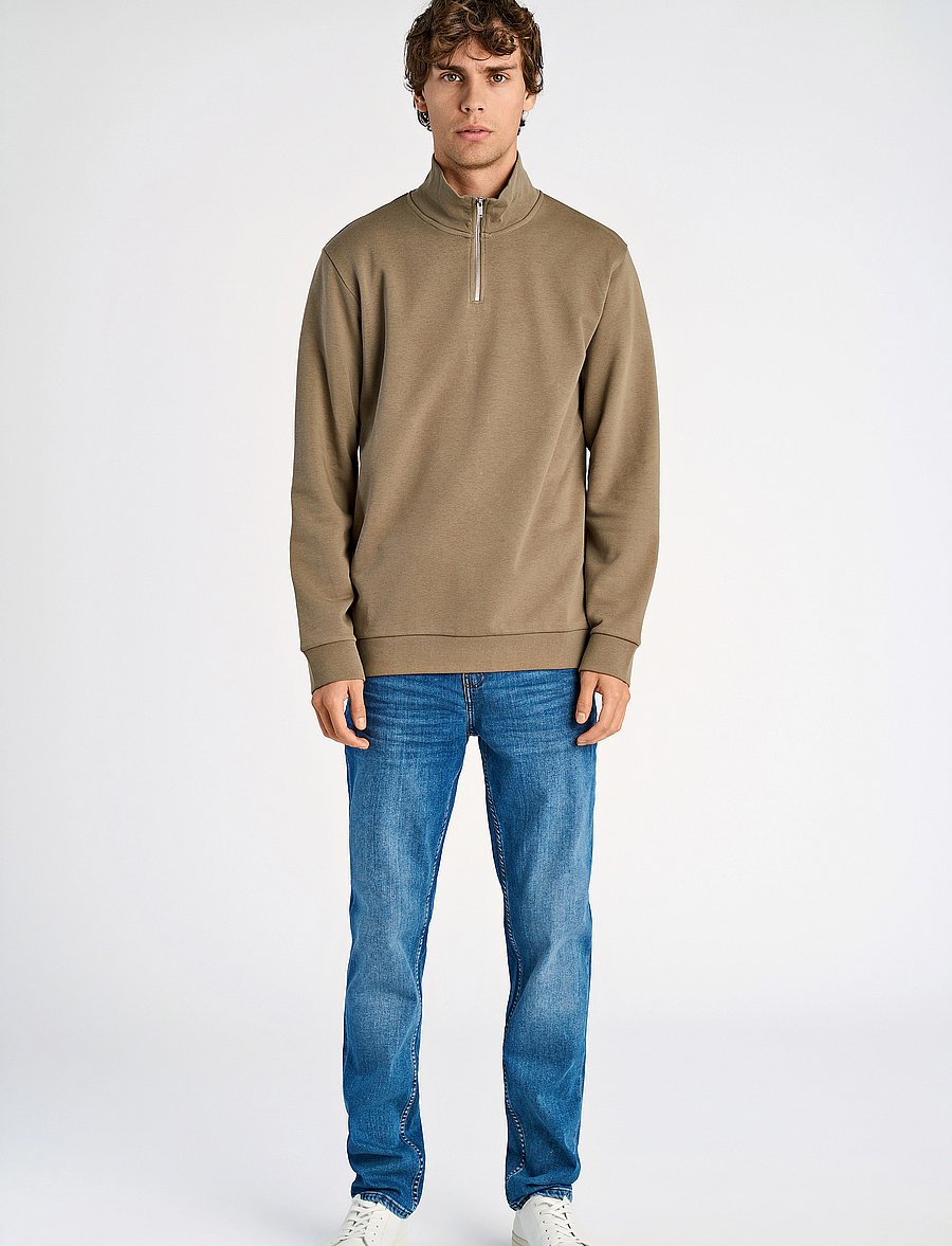 Lindbergh - Jersey half zip sweat - urlaubsfavoriten - dk stone - 4