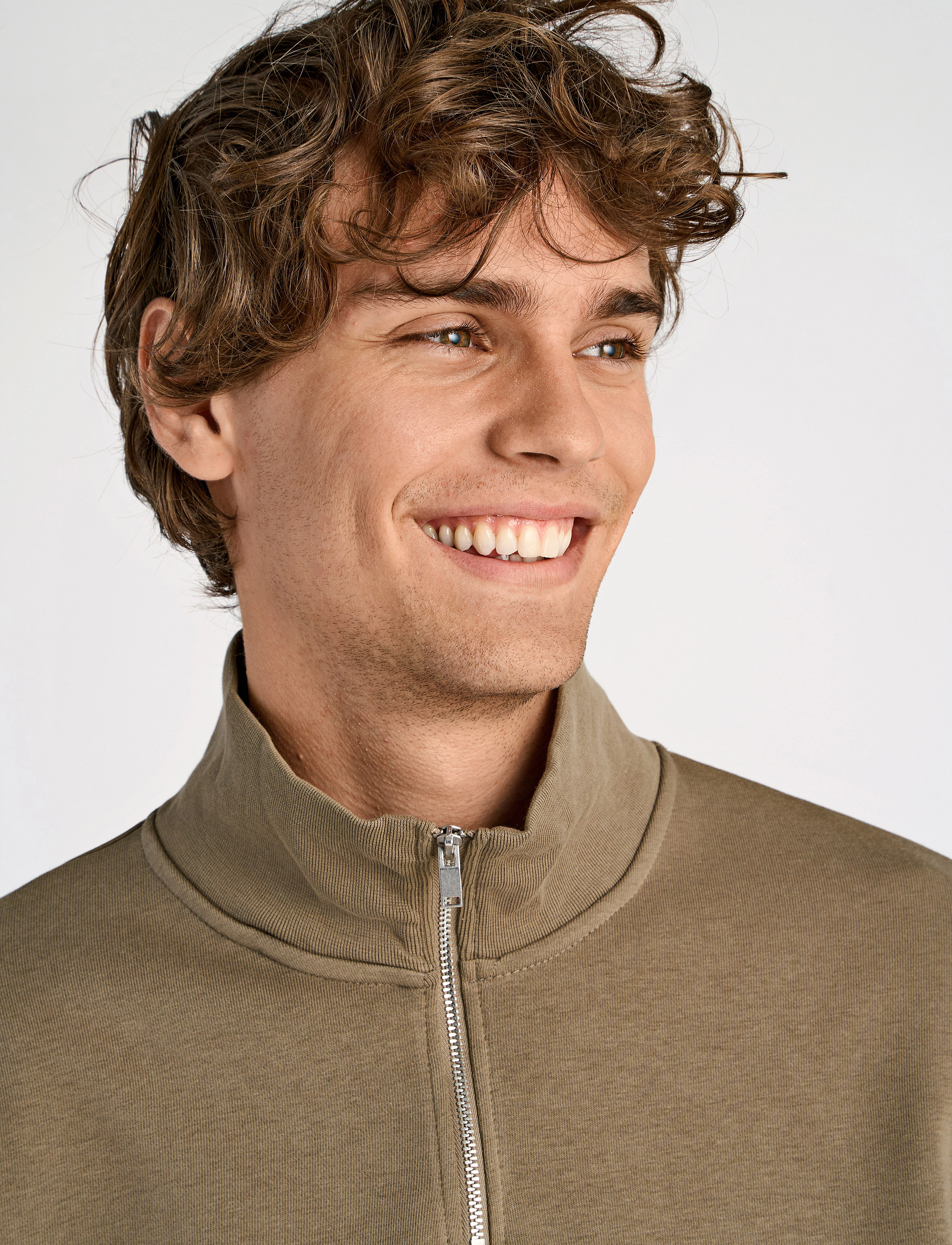 Lindbergh - Jersey half zip sweat - vacation essentials - dk stone - 5