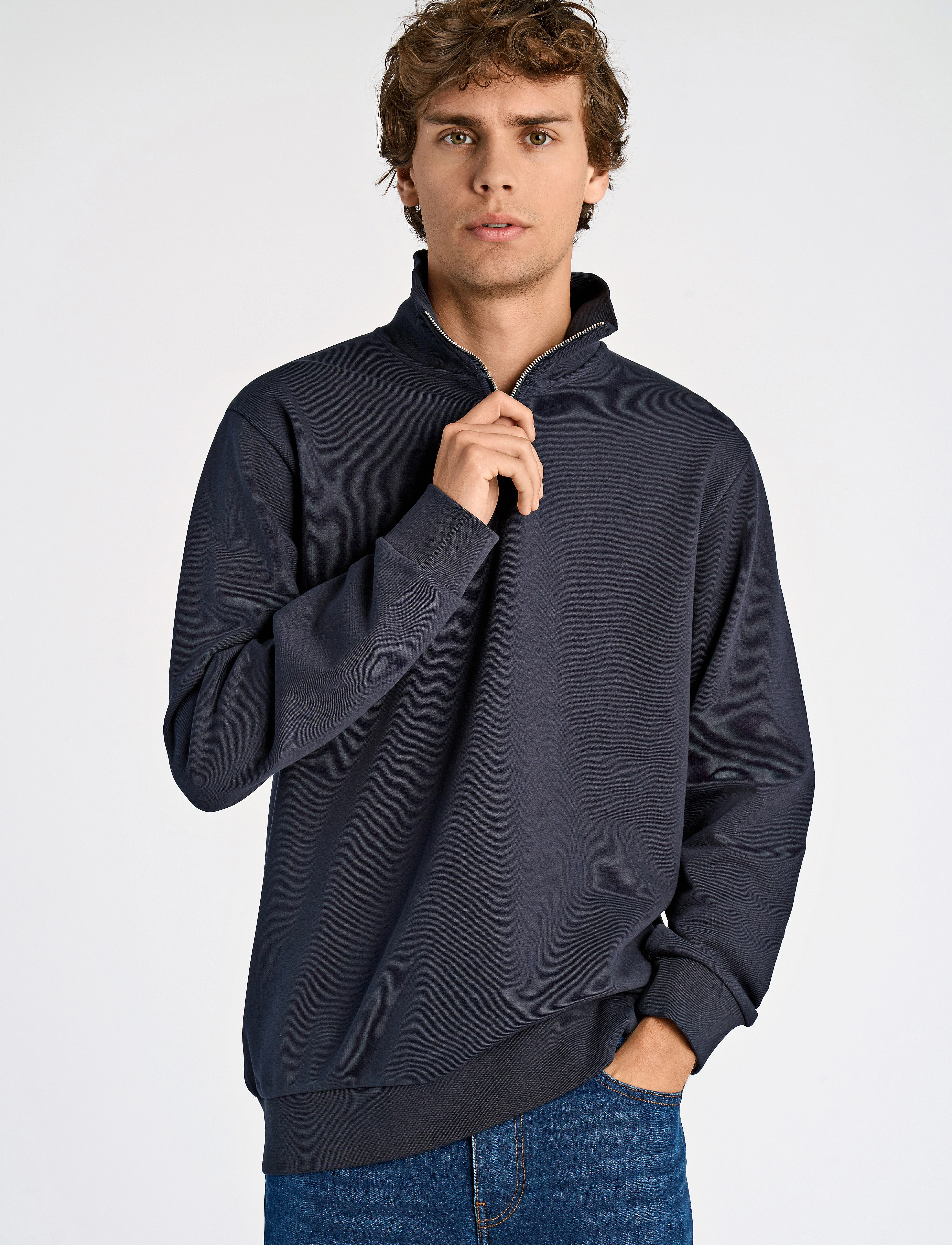 Lindbergh Jersey Half Zip Sweat, S, Black, Strik > Trøjer Med Halv Lynlås, Herre