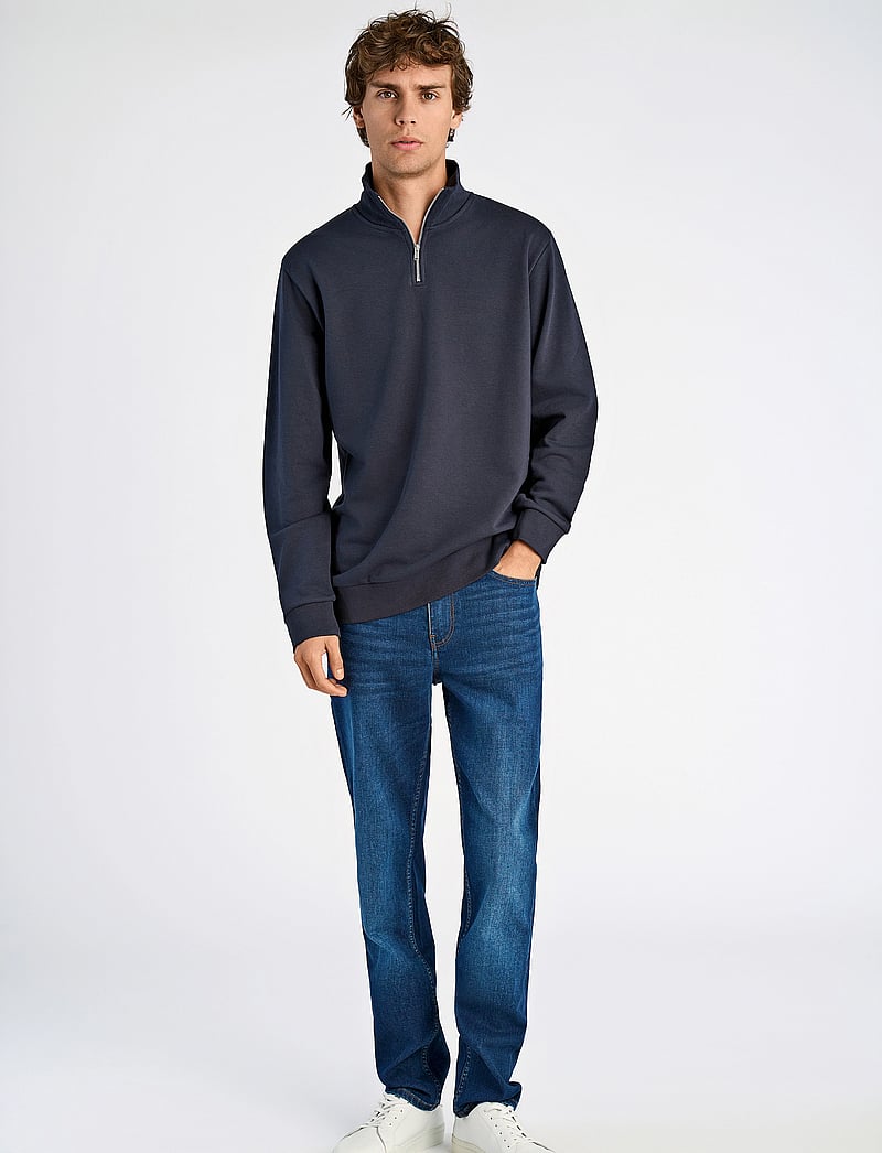 Lindbergh - Jersey half zip sweat - collections - navy - 4