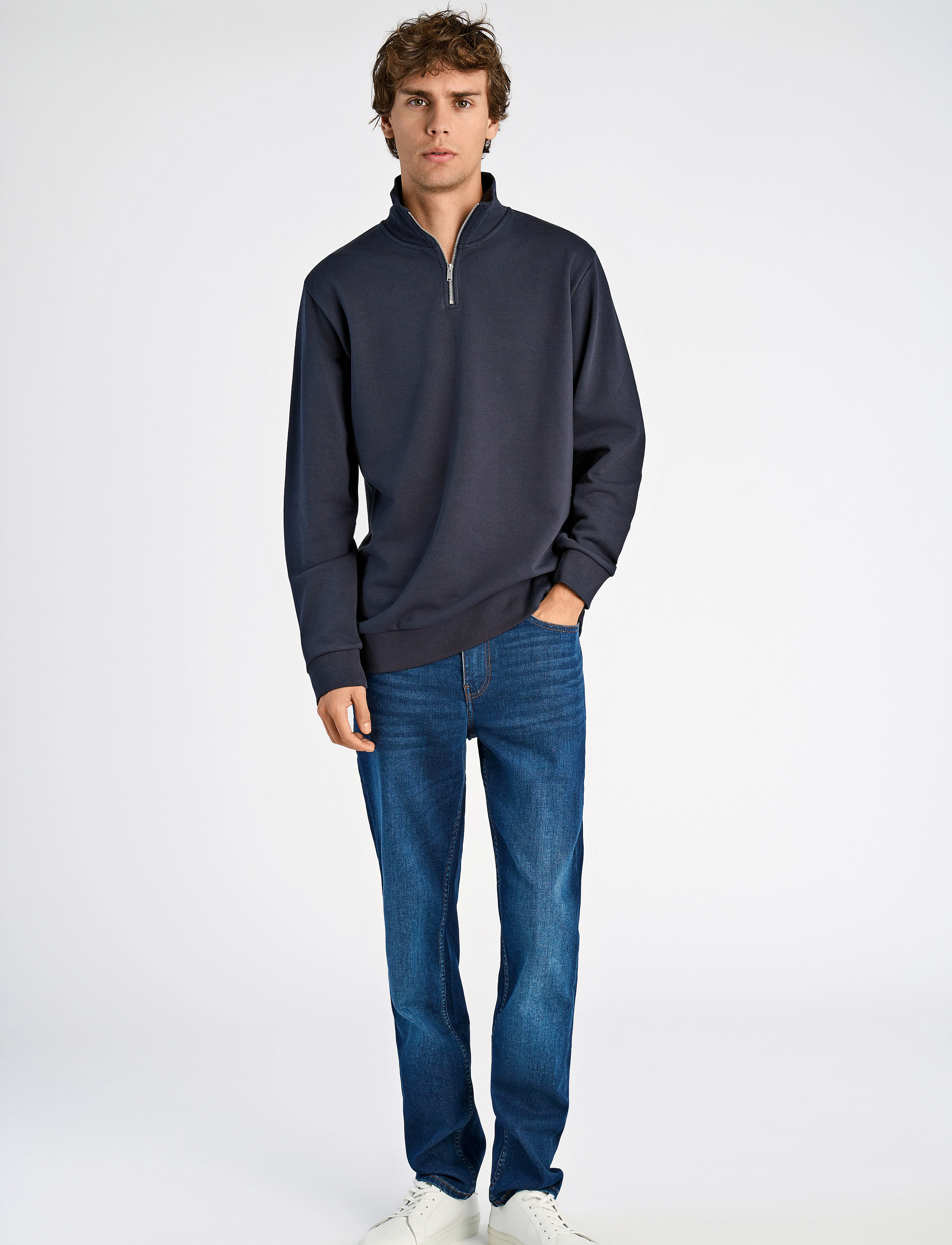 Lindbergh - Jersey half zip sweat - sweatshirts - navy - 4