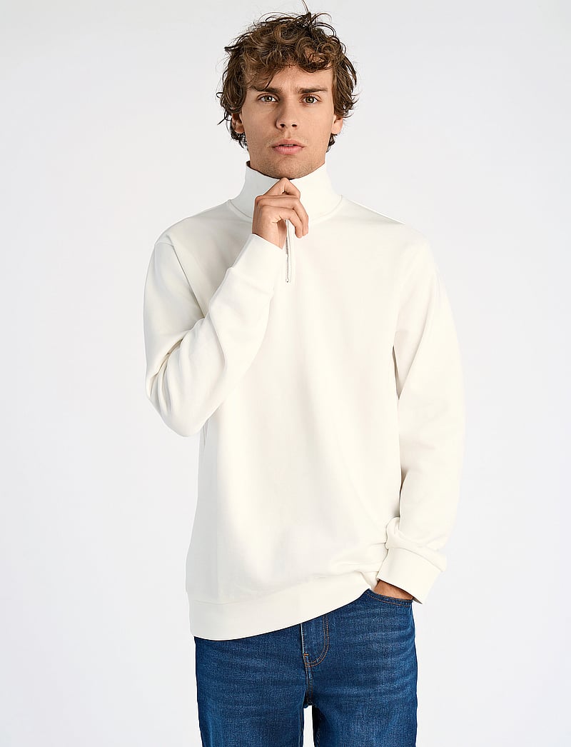 Lindbergh - Jersey half zip sweat - urlaubsfavoriten - off white - 0