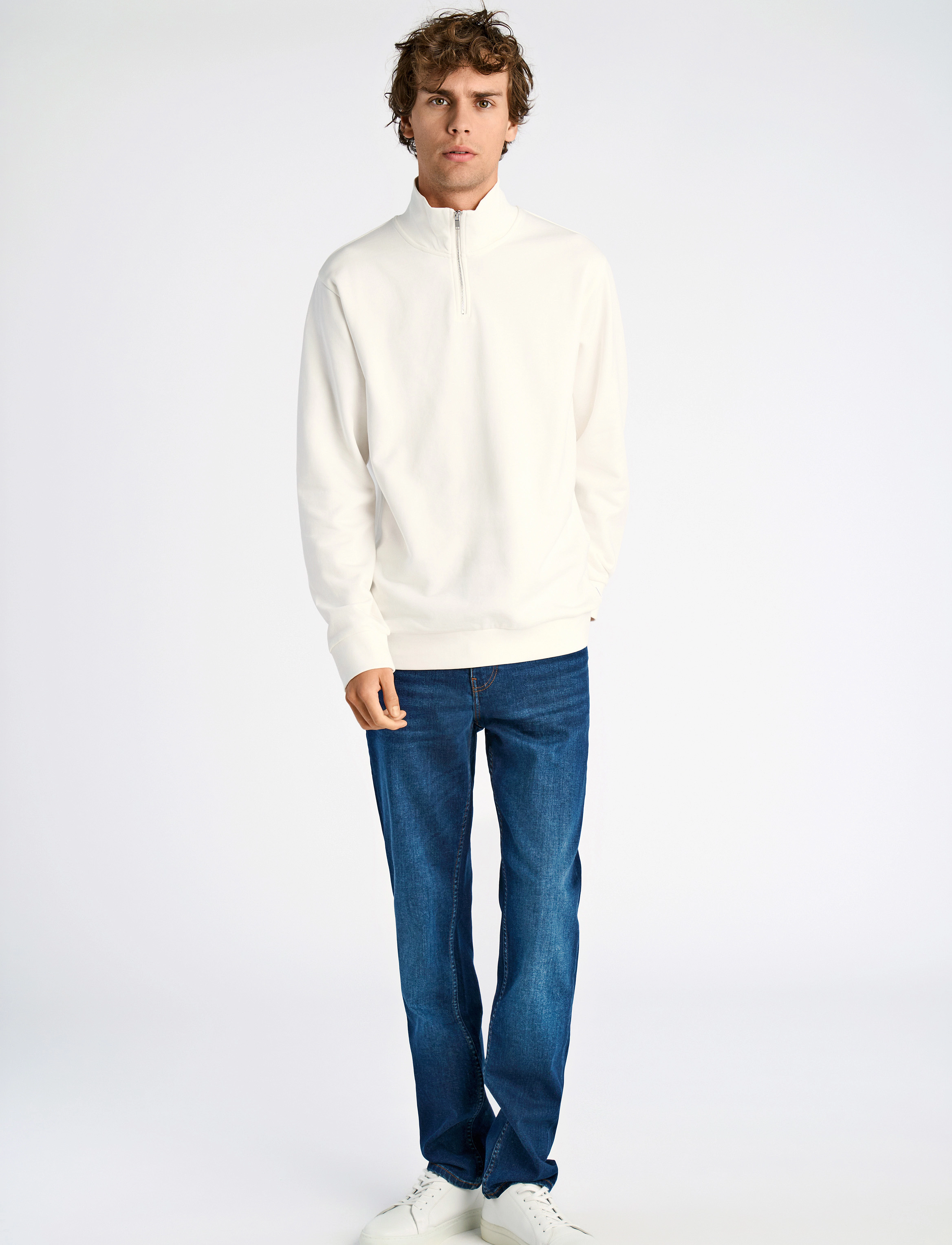 Lindbergh - Jersey half zip sweat - sweatshirts - off white - 4