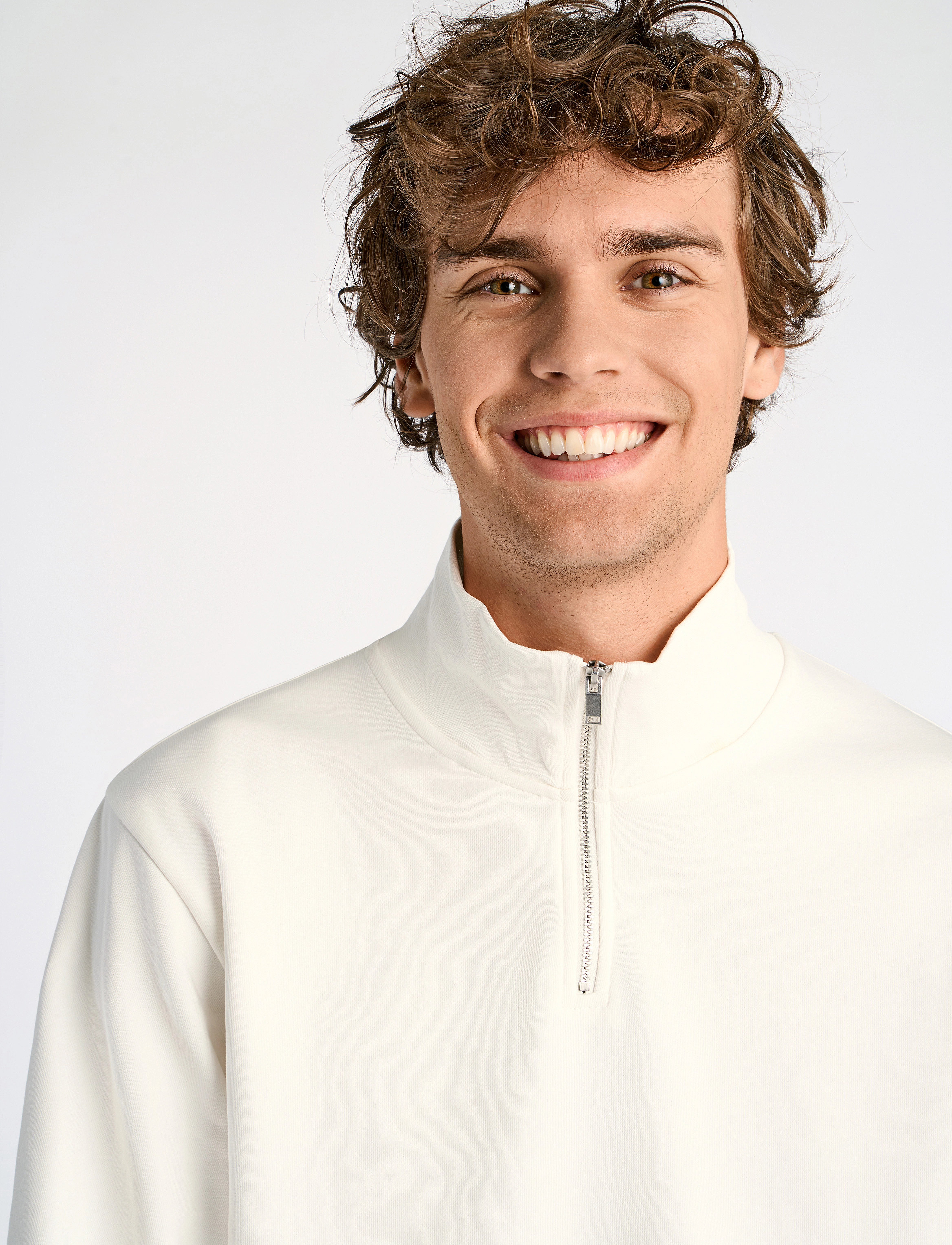 Lindbergh - Jersey half zip sweat - sweatshirts - off white - 5