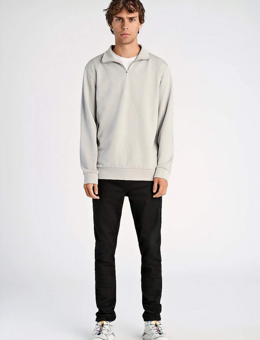 Lindbergh - Jersey half zip sweat - sweatshirts - soft grey - 4