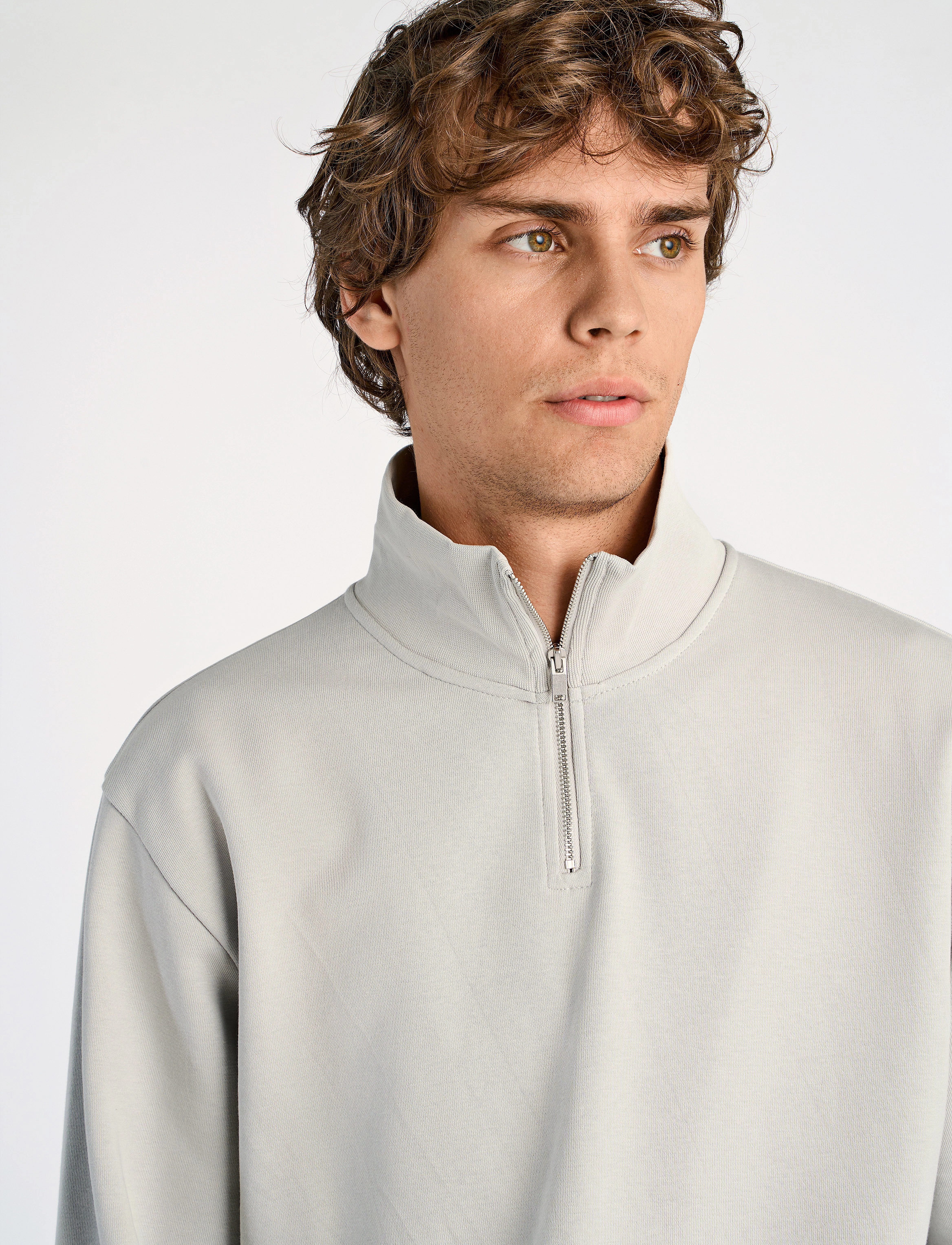 Lindbergh - Jersey half zip sweat - sweatshirts - soft grey - 5