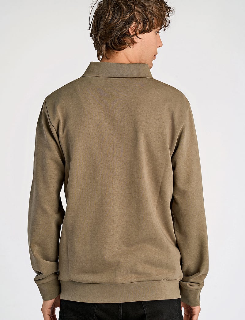 Lindbergh - Jersey button through pique L/S - casual hemden - dk stone - 3