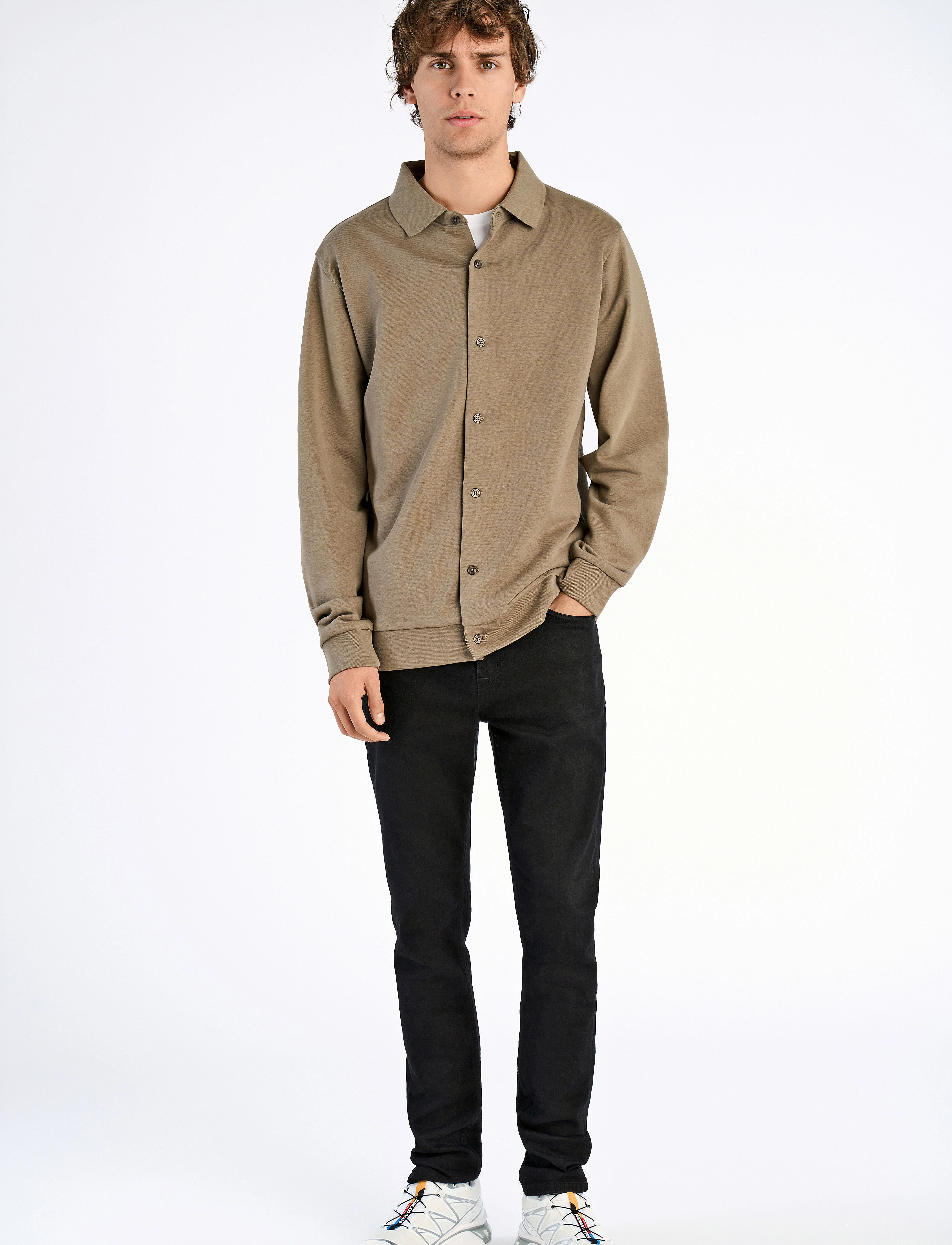 Jersey Button Through Pique L/S 3
