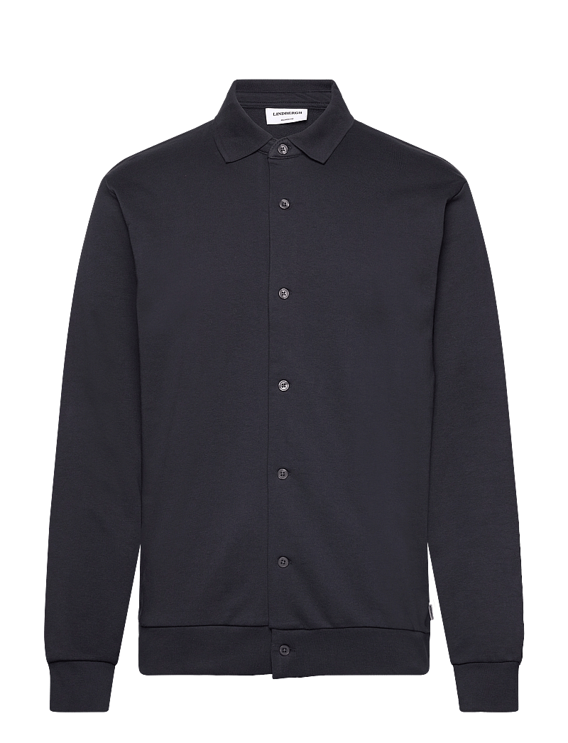 Lindbergh - Jersey button through pique L/S - casual skjorter - navy - 1