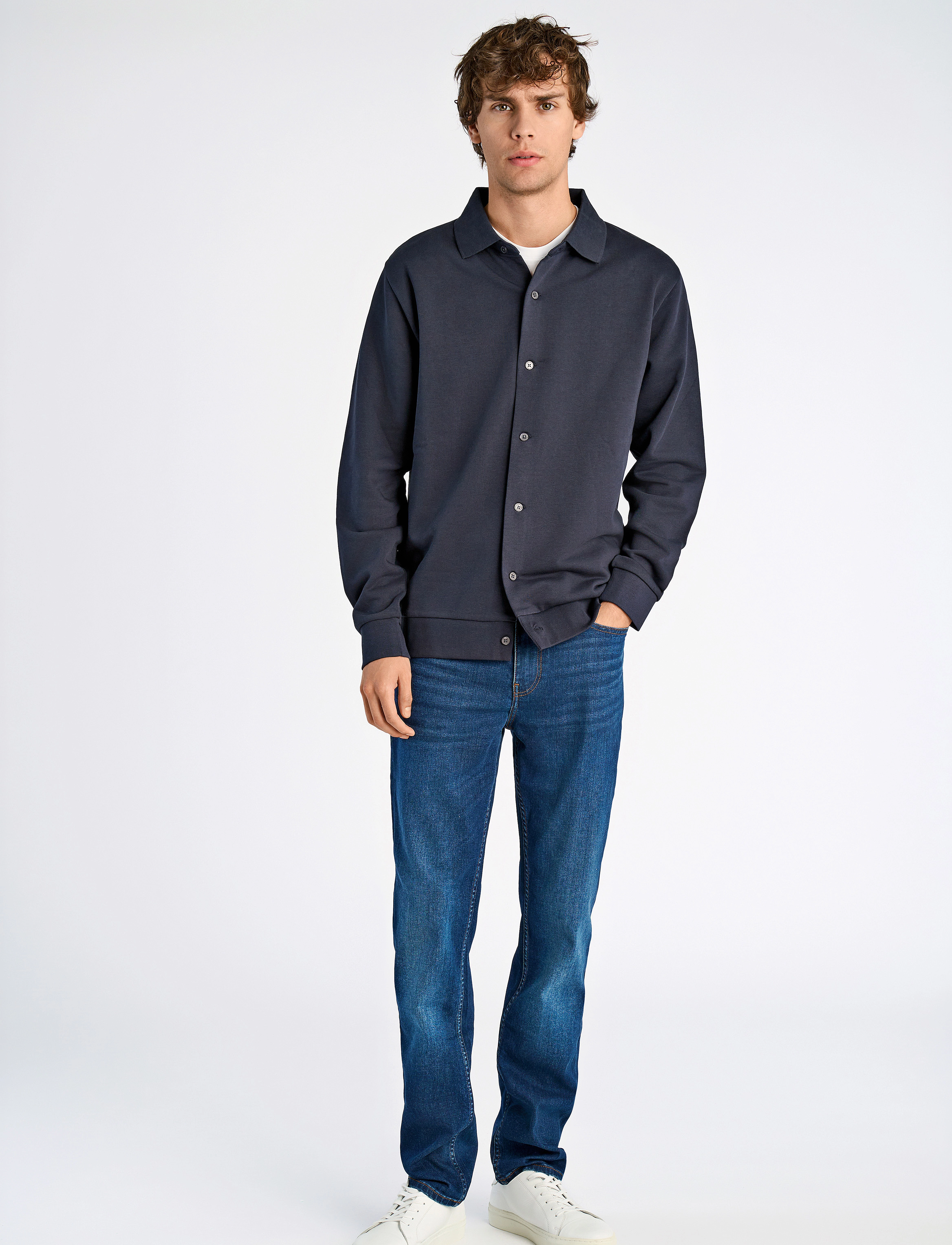 Jersey Button Through Pique L/S 3