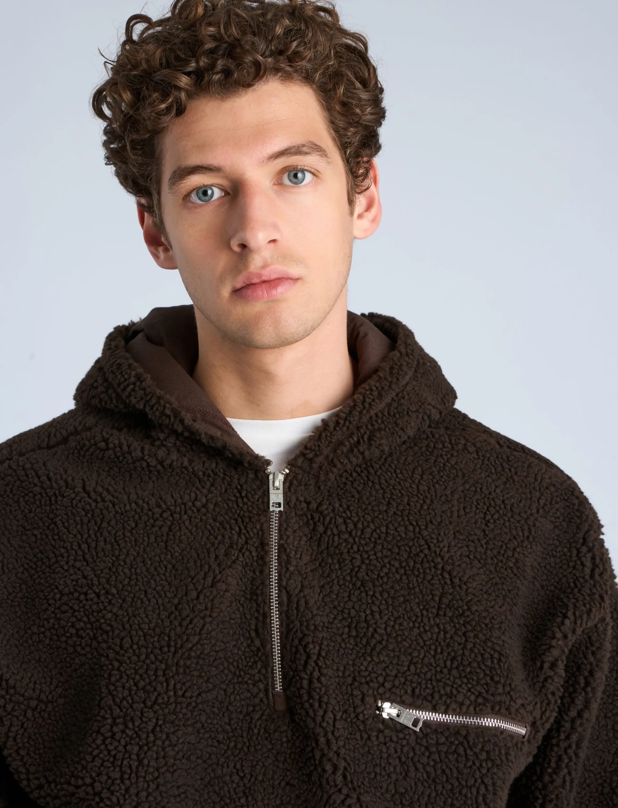 Lindbergh Half Zip Pile Hoodie herr – bild 5