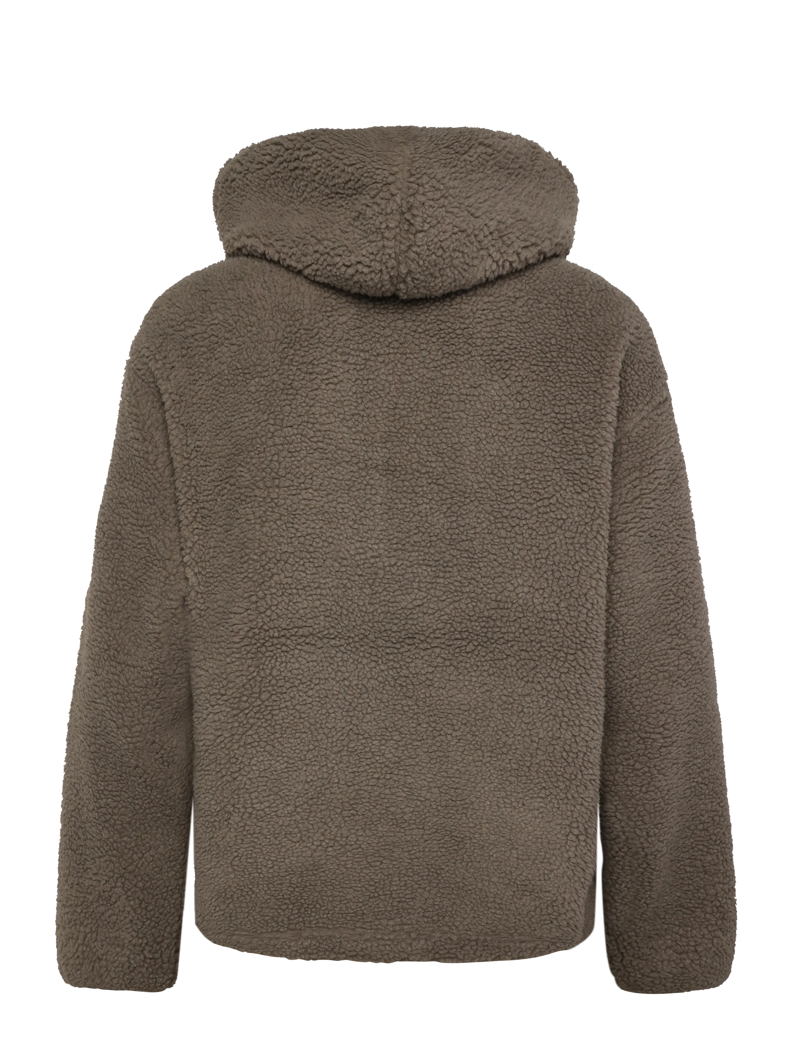 Lindbergh - Half zip pile hoodie - teddy-pusad - dk sand - 1