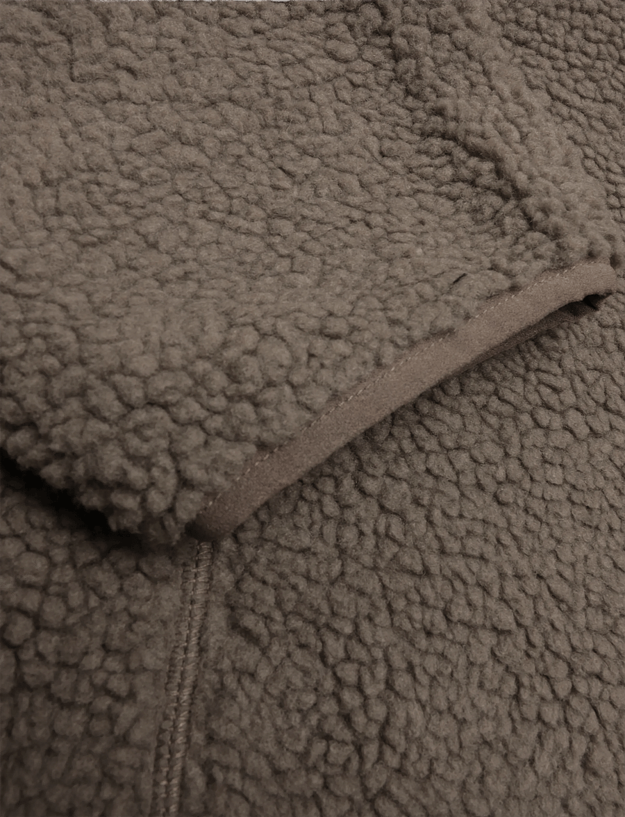 Lindbergh - Half zip pile hoodie - teddy-pusad - dk sand - 3