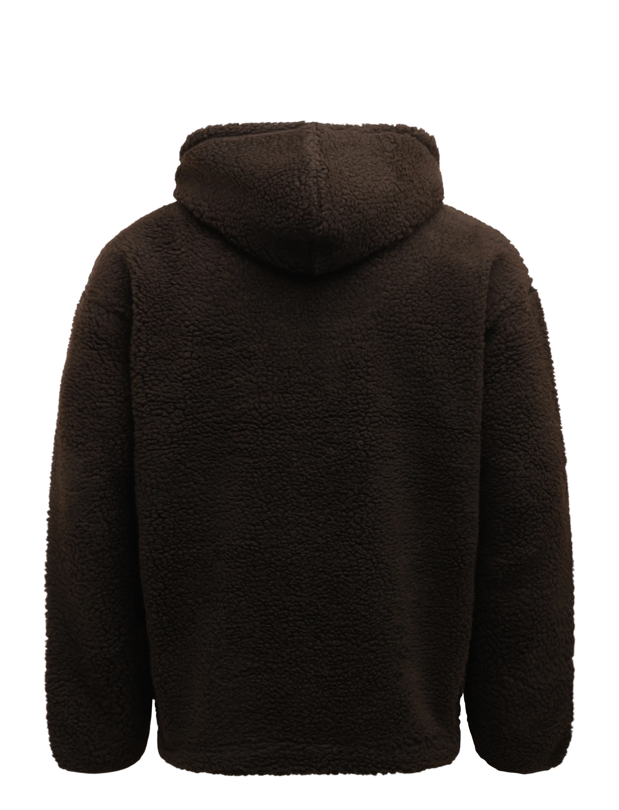 Lindbergh - Zip trough pile hoodie - höstjackor - dk brown - 1