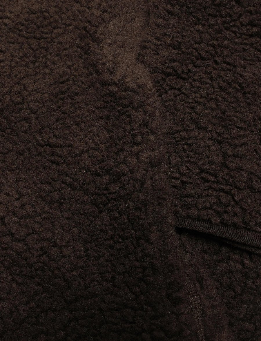 Lindbergh - Zip trough pile hoodie - höstjackor - dk brown - 3