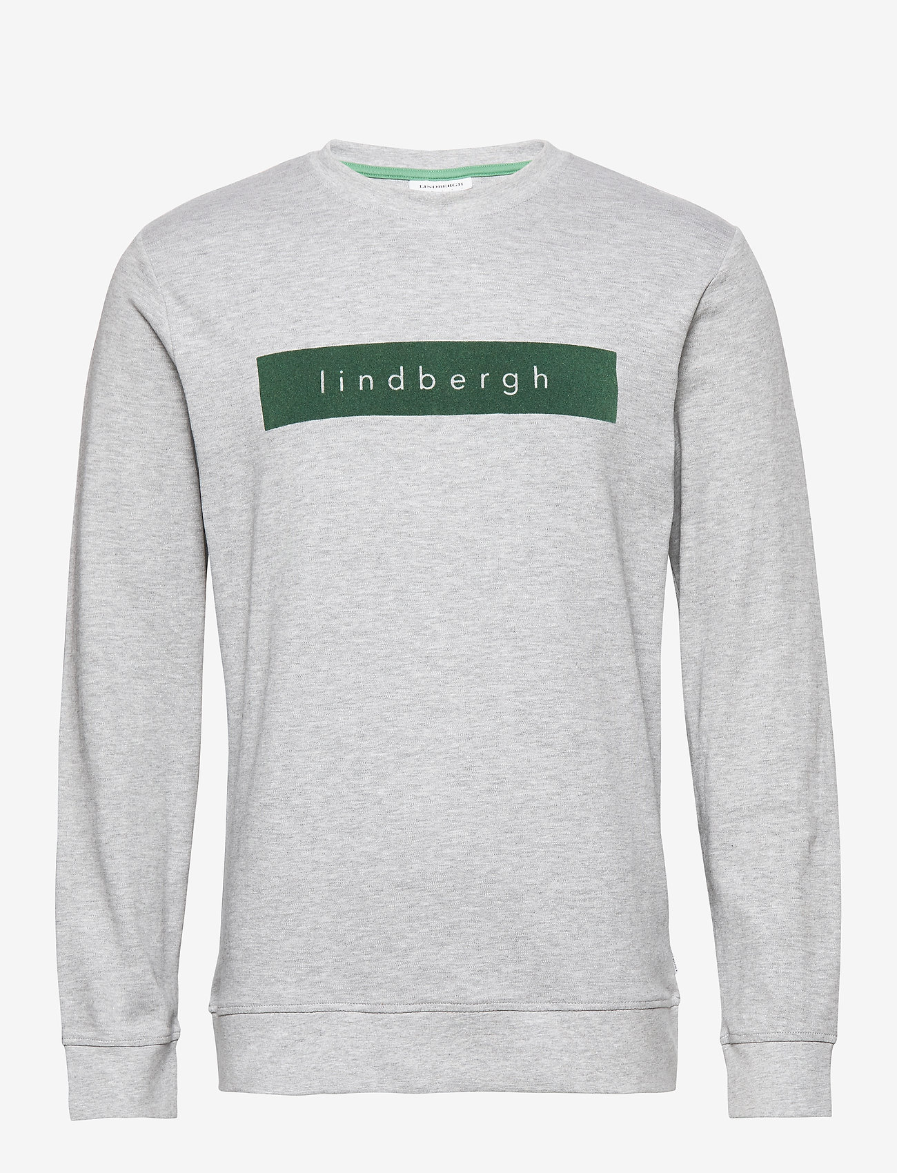 Lindbergh - Logo flock print sweatshirt - grey mel - 0