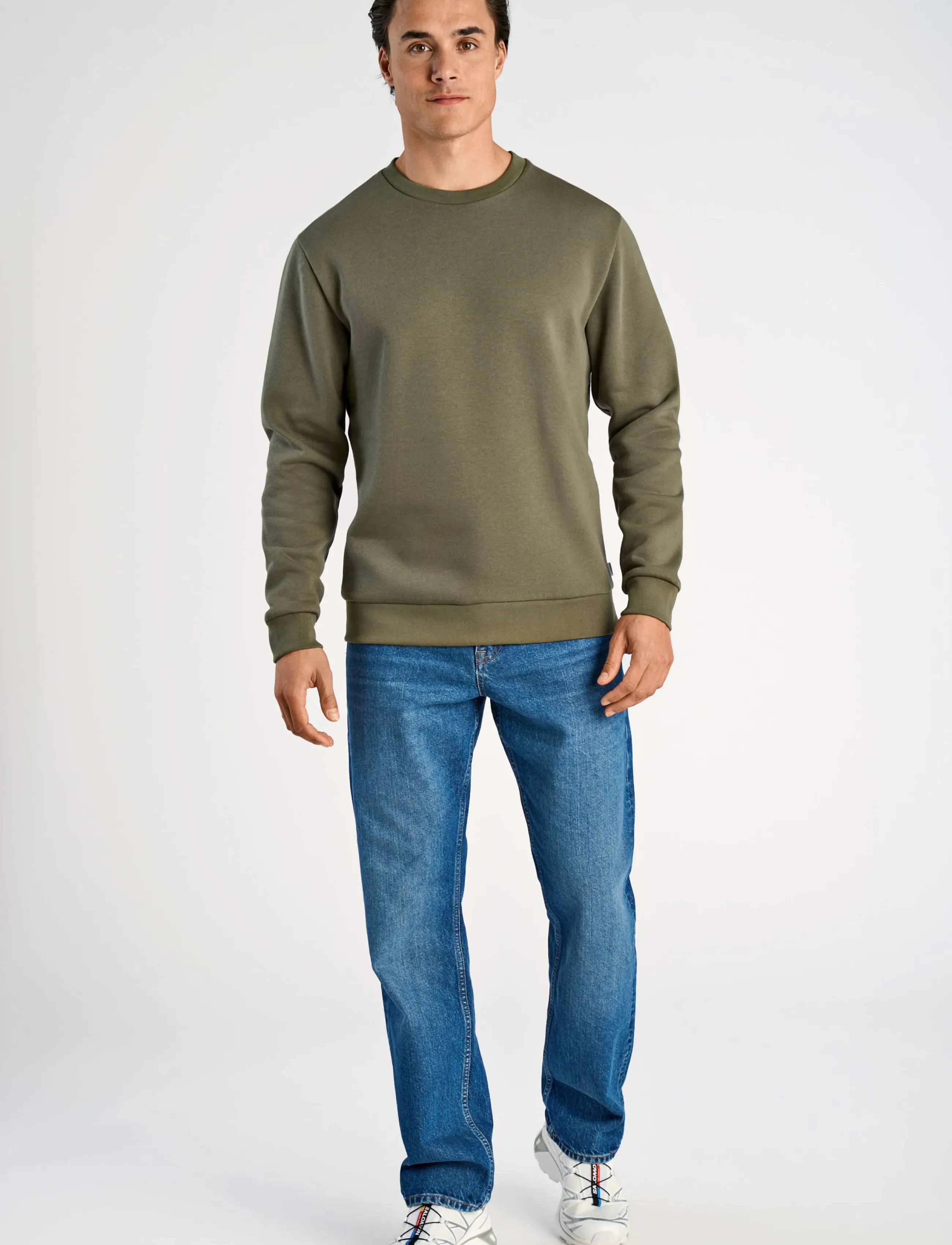 Lindbergh O-neck sweatshirt - Sweatshirts - ARMY / khaki/green