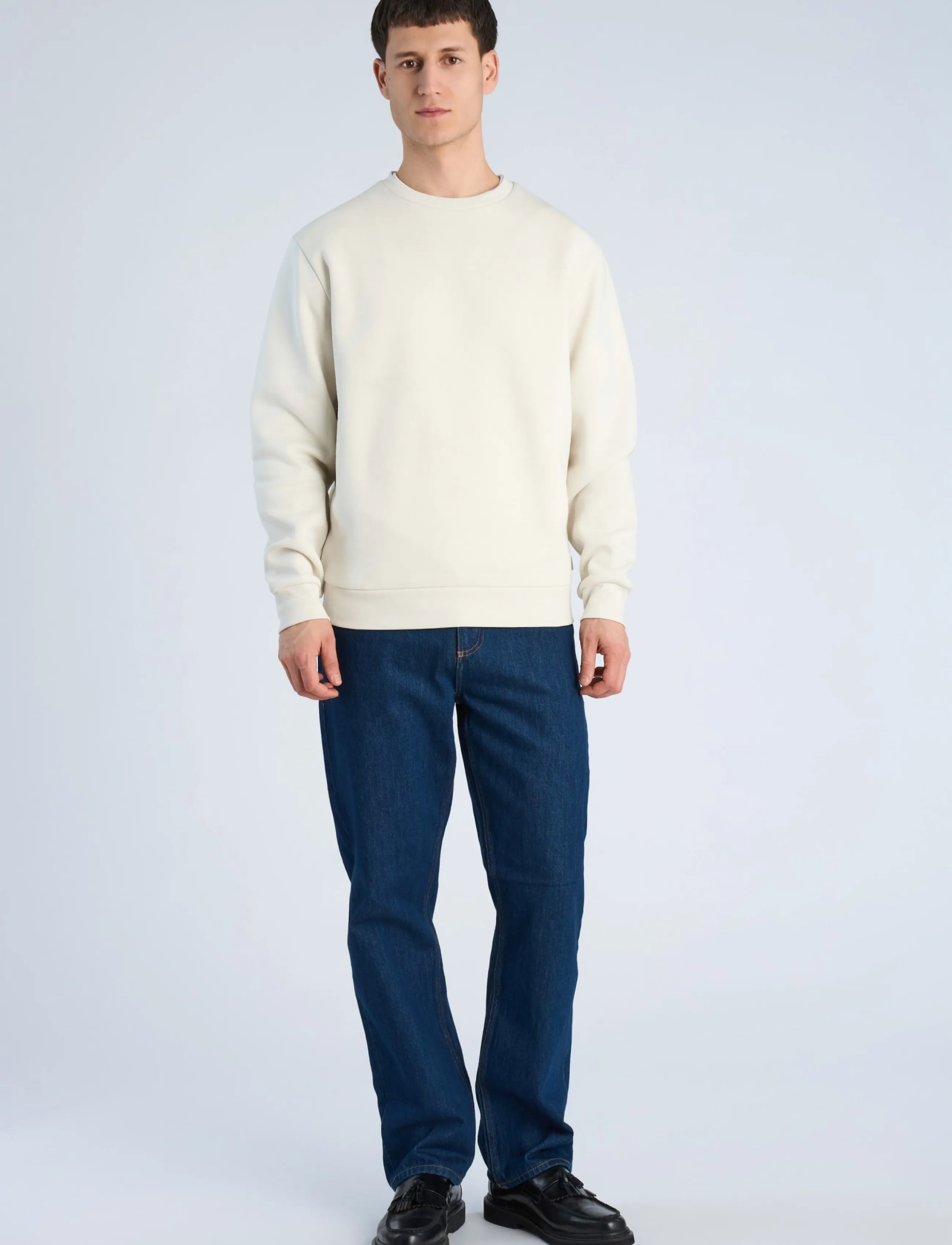 Lindbergh O-neck sweatshirt - Sweatshirts - BONE WHITE / cream