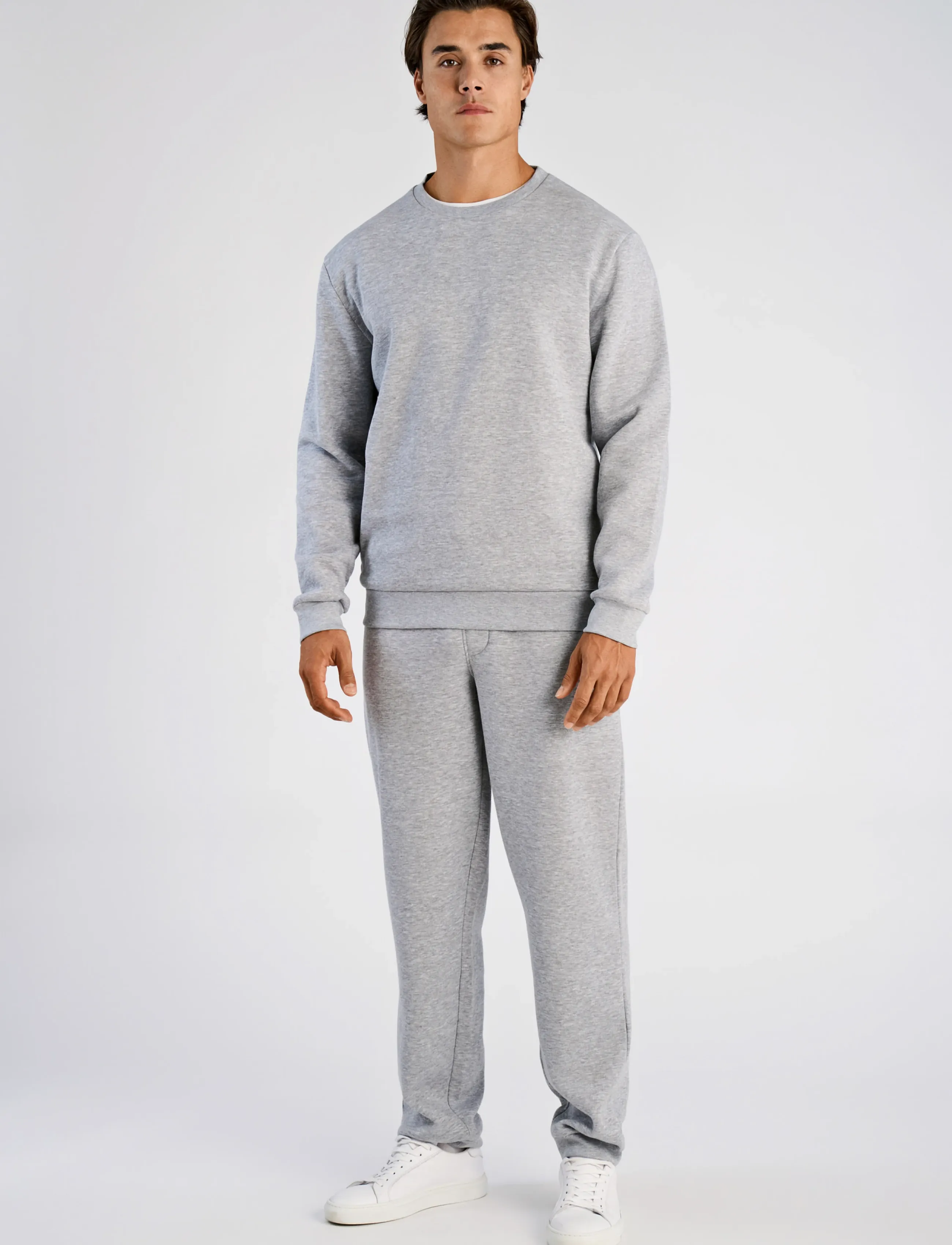 Lindbergh O-neck sweatshirt - Sweatshirts - GREY MEL / grey