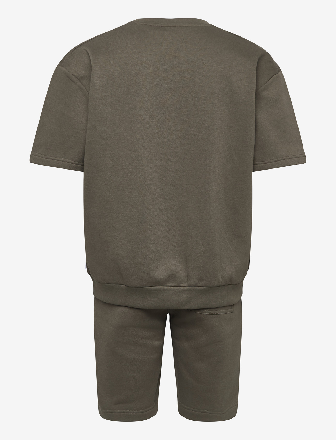 Lindbergh - Oversized S/S sweatshirt+shorts - jogging tøj - army - 1