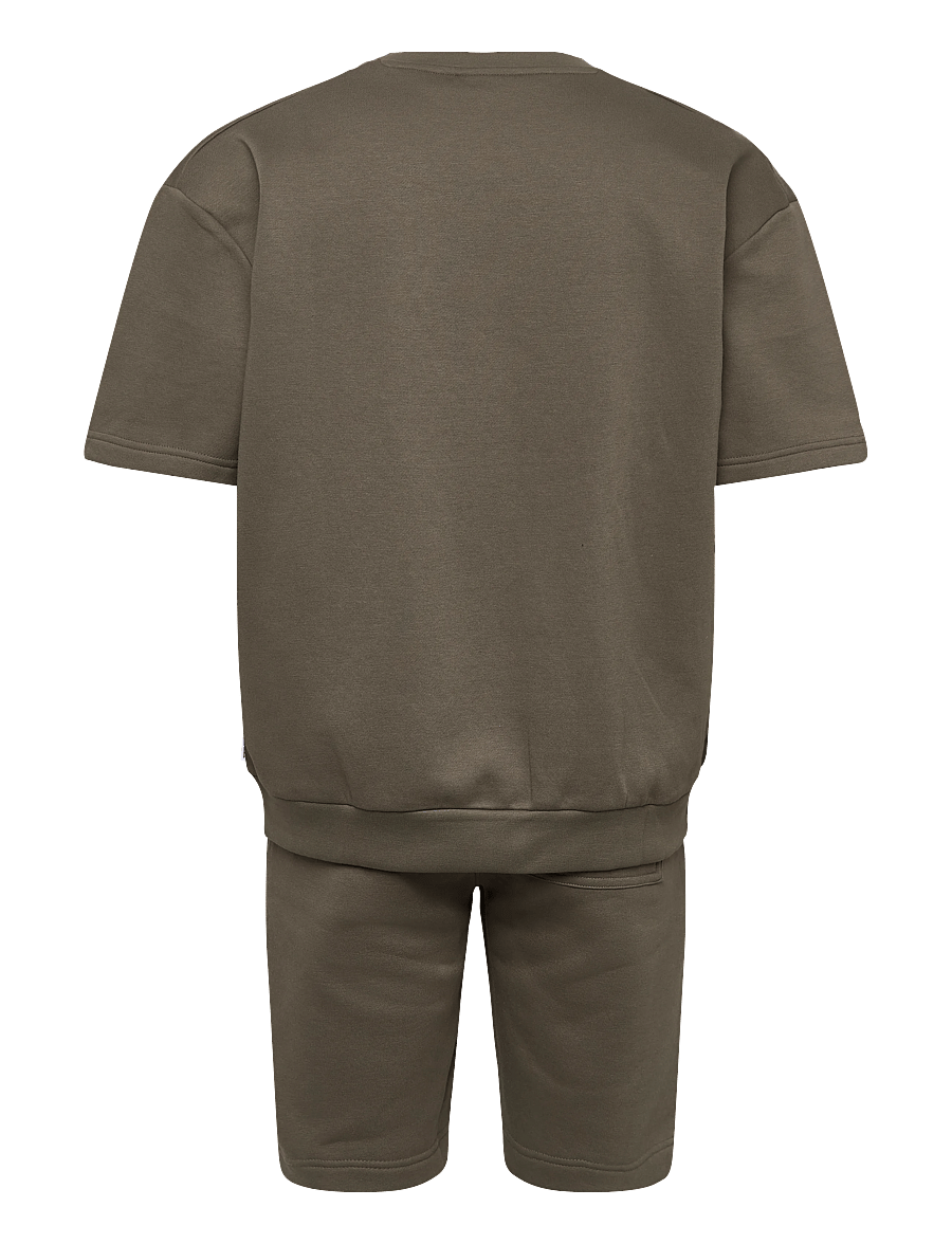 Lindbergh - Oversized S/S sweatshirt+shorts - dressid - army - 1