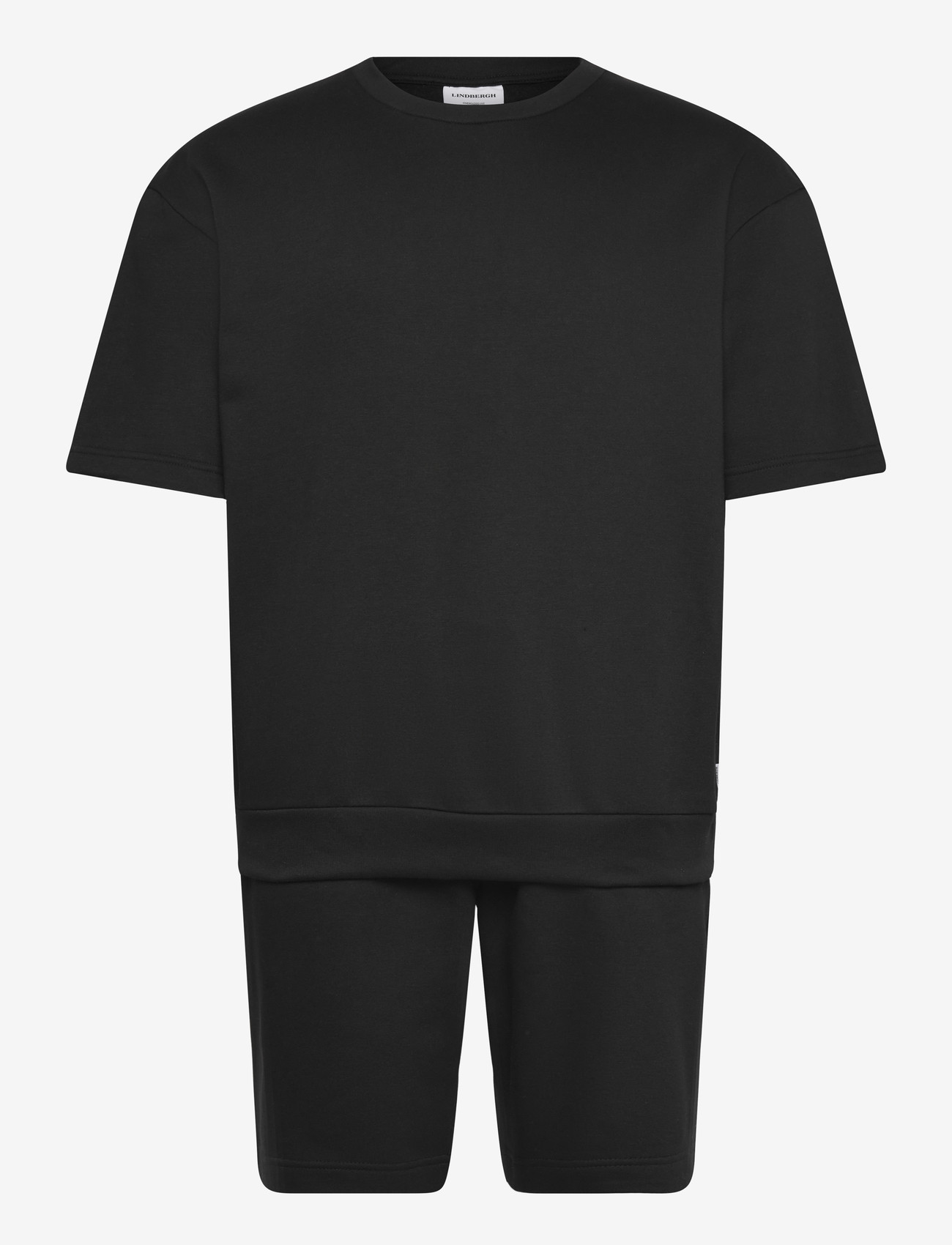 Lindbergh - Oversized S/S sweatshirt+shorts - trainingsanzug - black - 0
