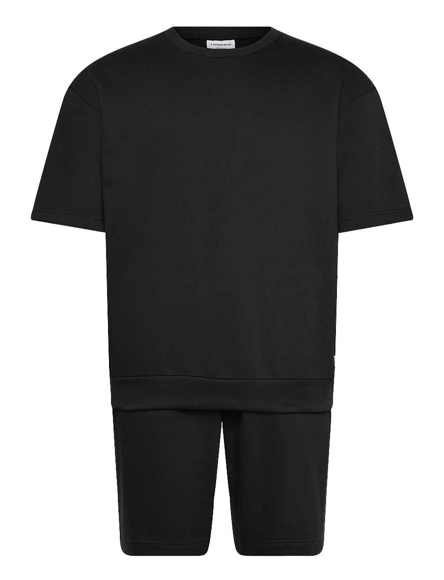 Lindbergh - Oversized S/S sweatshirt+shorts - dressid - black - 0