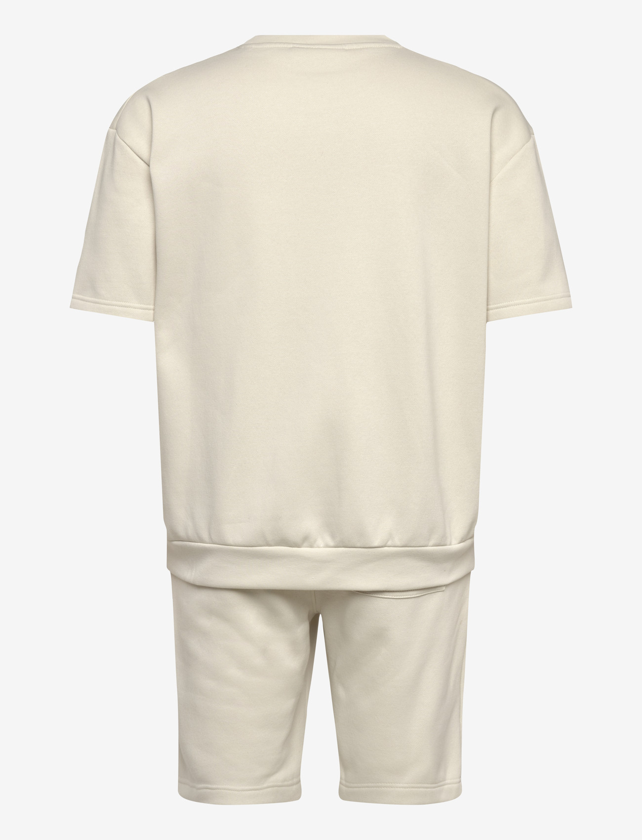 Lindbergh - Oversized S/S sweatshirt+shorts - träningsoveraller - bone white - 1