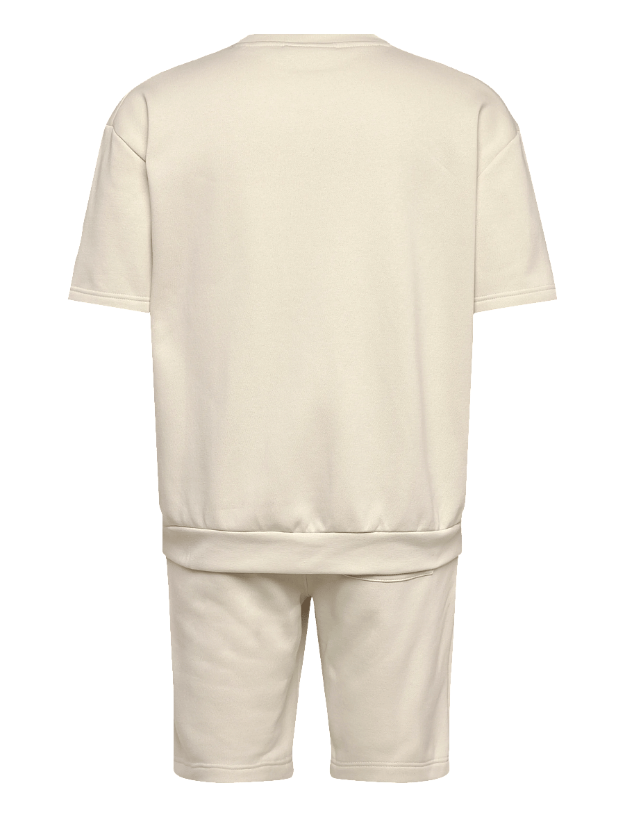 Lindbergh - Oversized S/S sweatshirt+shorts - dressid - bone white - 1