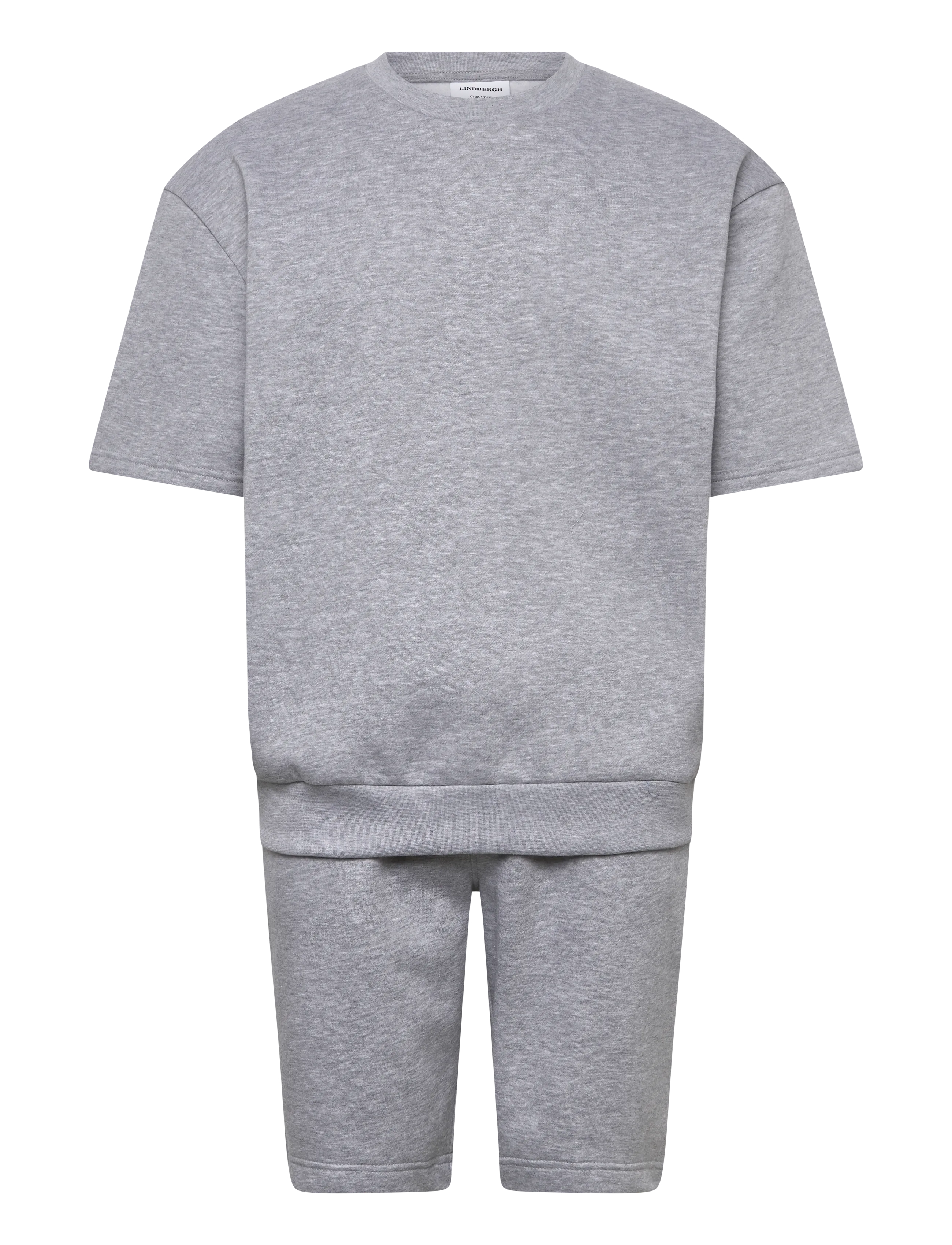 Lindbergh Oversized S/S sweatshirt+shorts - Trainingspakken - GREY MEL / grey